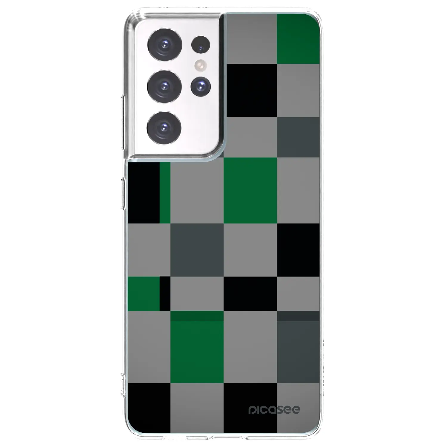 Silikonový průhledný obal pro Samsung Galaxy S21 Ultra 5G G998B - Block Grid