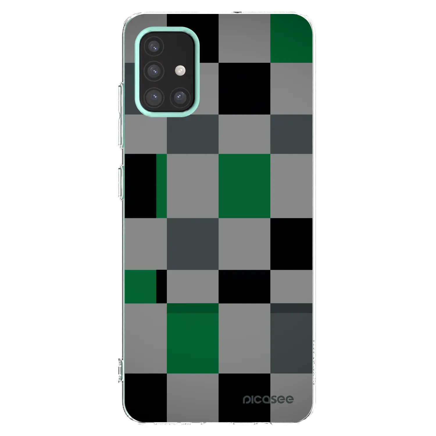 Silikonový průhledný obal pro Samsung Galaxy M31s - Block Grid