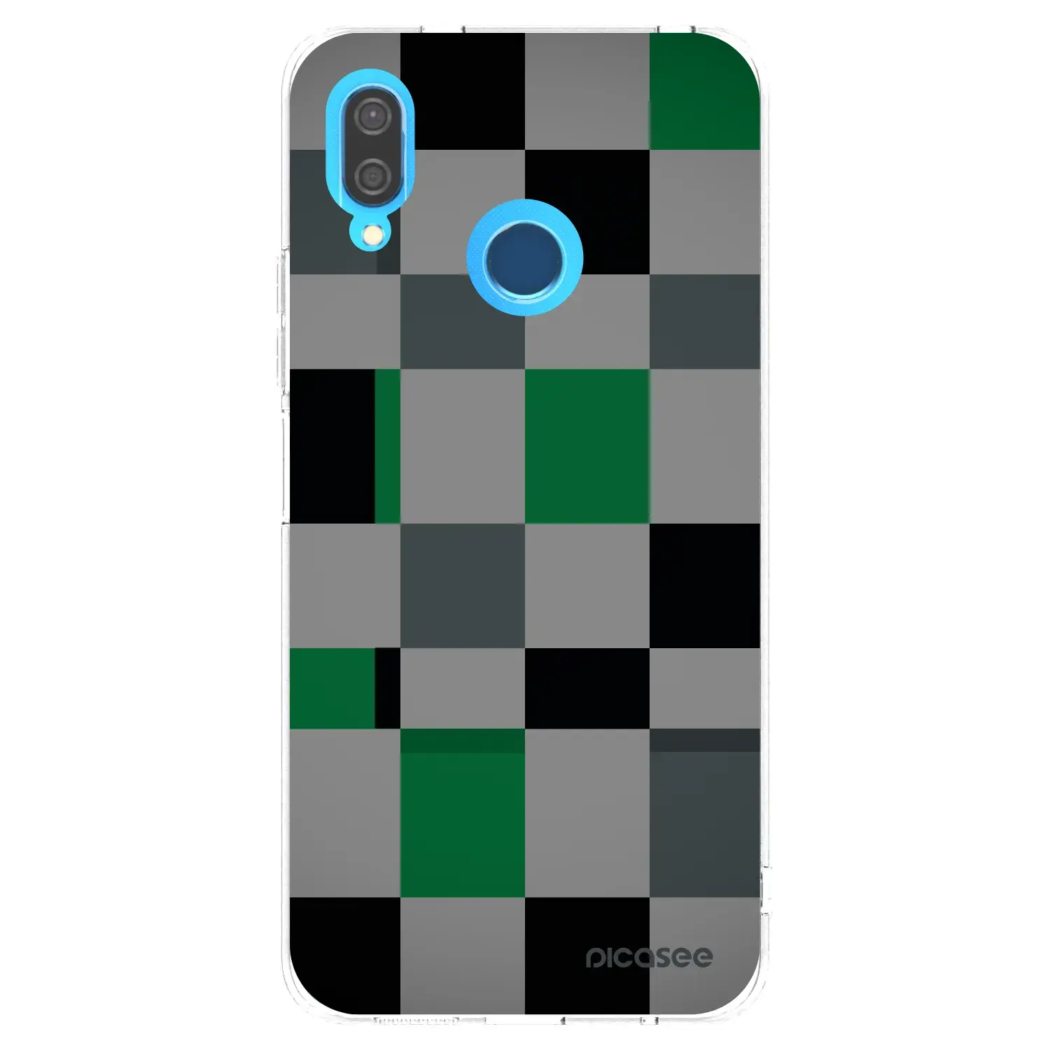 Silikonový průhledný obal pro Huawei P20 Lite - Block Grid