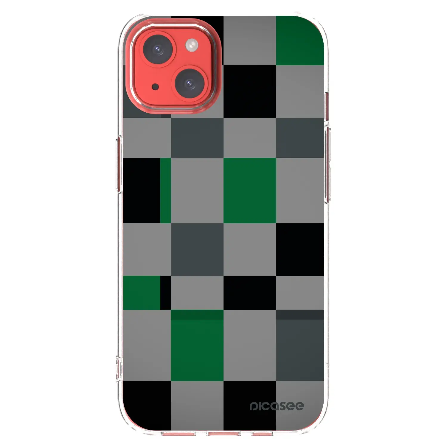 Silikonový průhledný obal pro Apple iPhone 13 - Block Grid