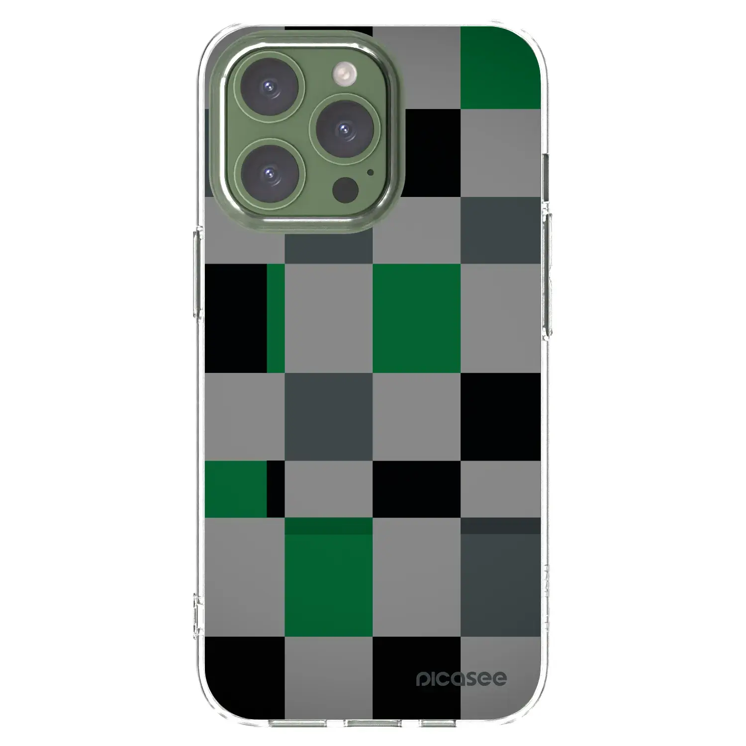 Silikonový průhledný obal pro Apple iPhone 13 Pro - Block Grid