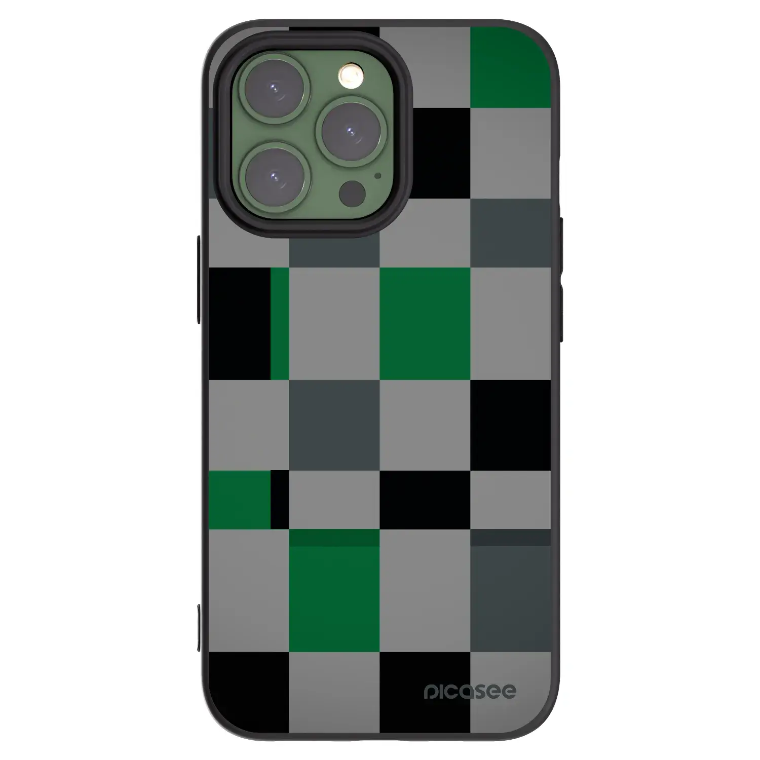 Silikonový černý obal pro Apple iPhone 13 Pro - Block Grid