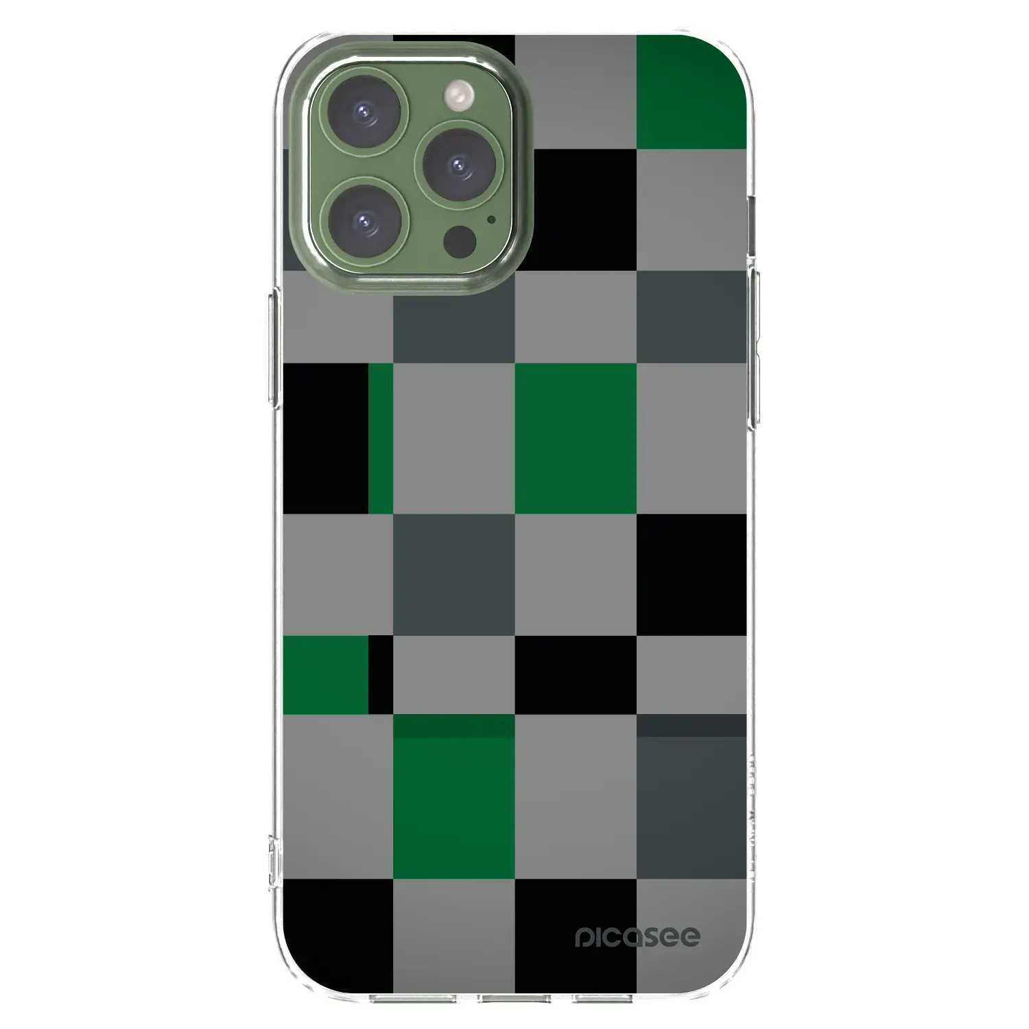 Silikonový průhledný obal pro Apple iPhone 13 Pro Max - Block Grid