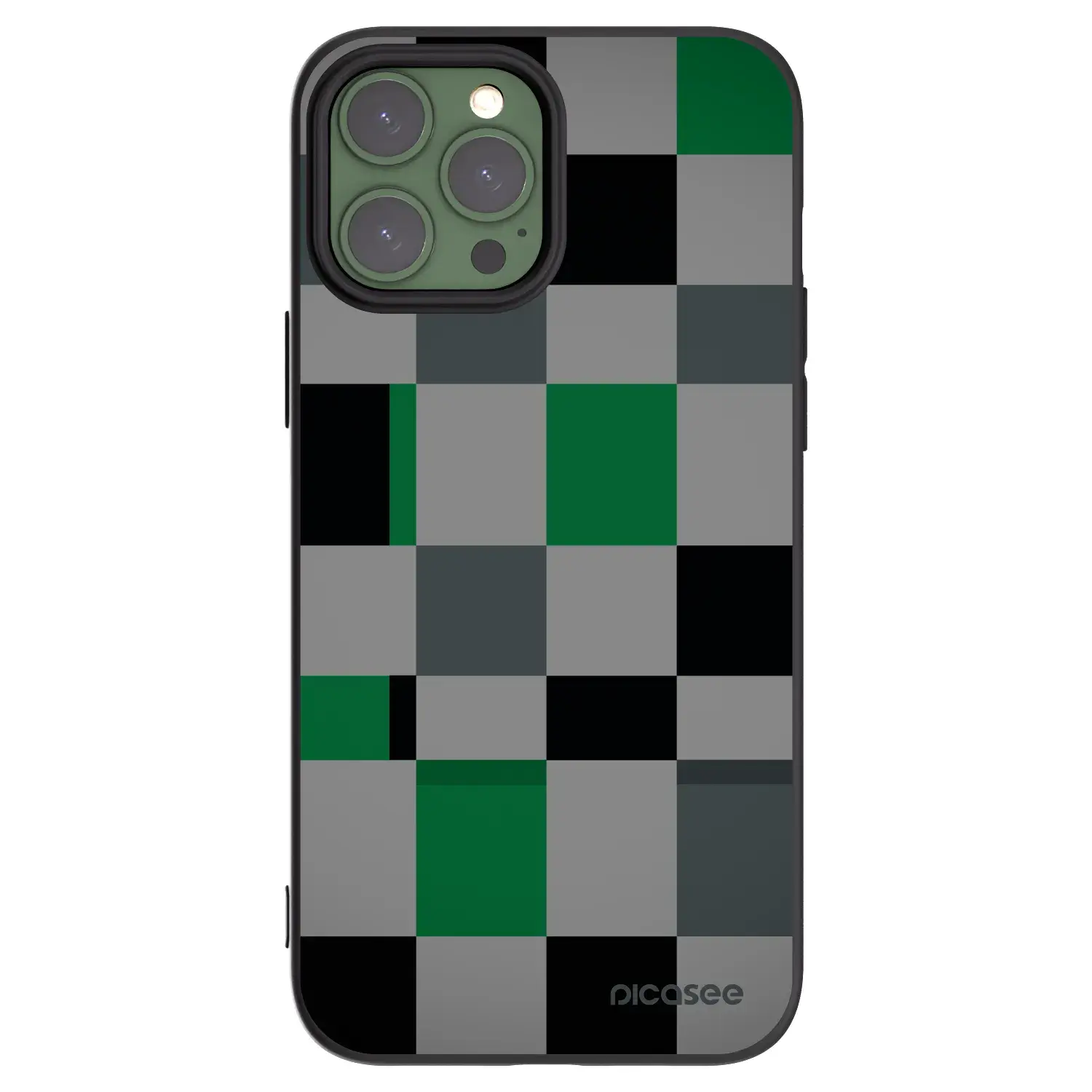 Silikonový černý obal pro Apple iPhone 13 Pro Max - Block Grid