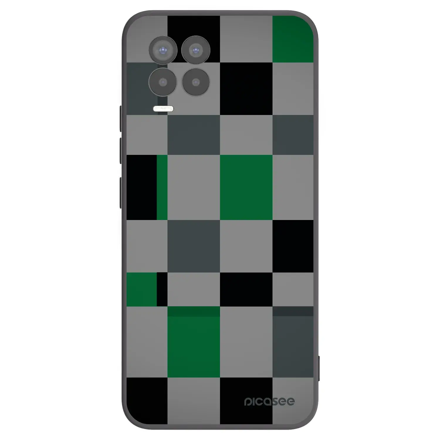 Silikonový černý obal pro Realme 8 Pro - Block Grid
