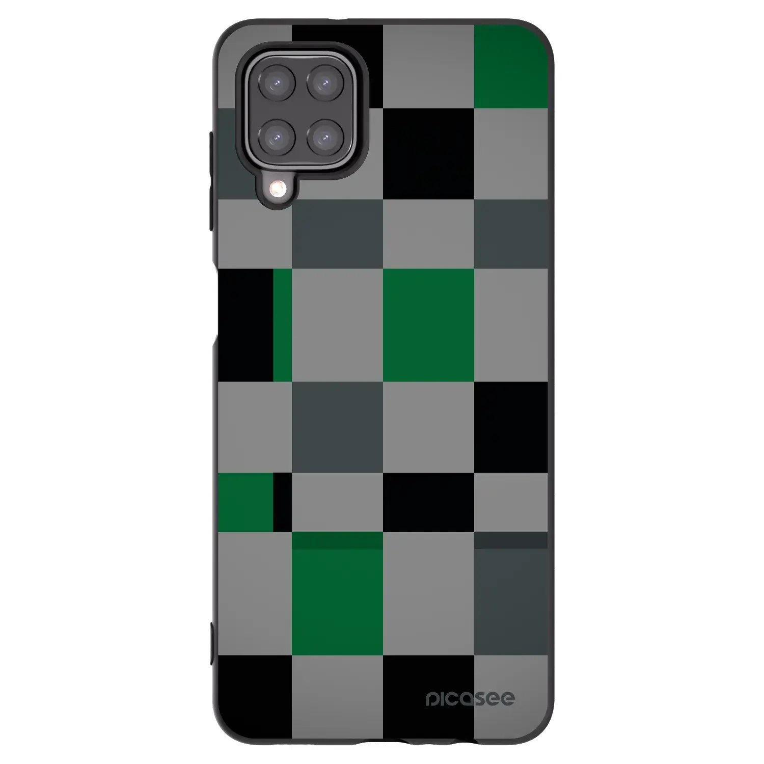 Silikonový černý obal pro Samsung Galaxy M12 M127F - Block Grid