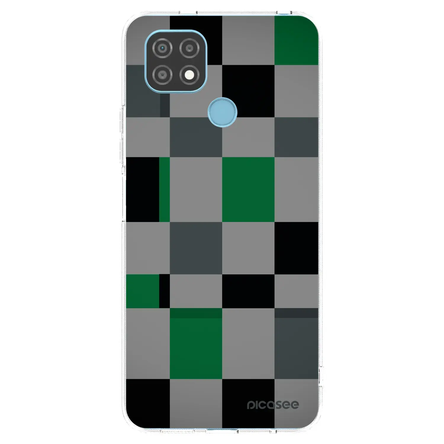 Silikonový průhledný obal pro Realme C21 - Block Grid