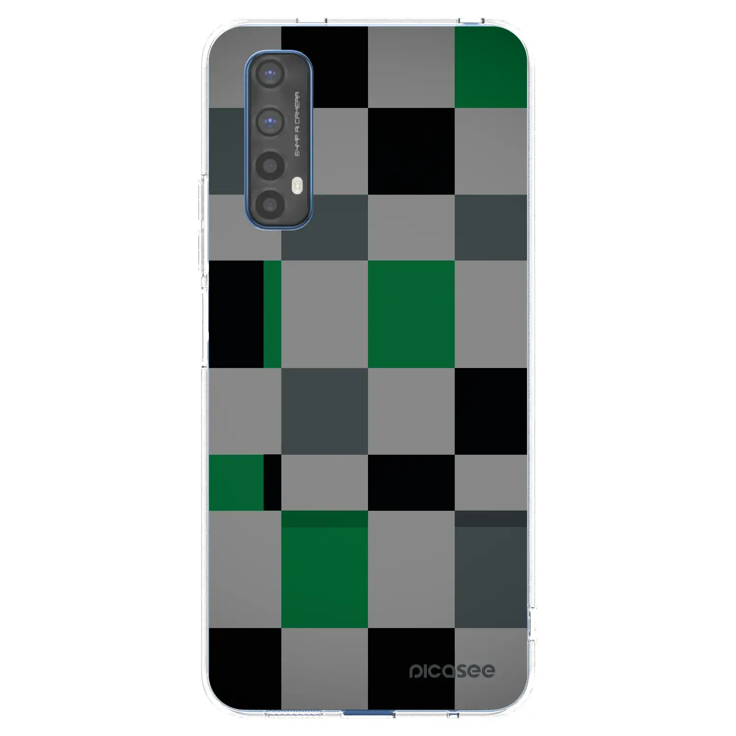 Silikonový průhledný obal pro Realme 7 - Block Grid