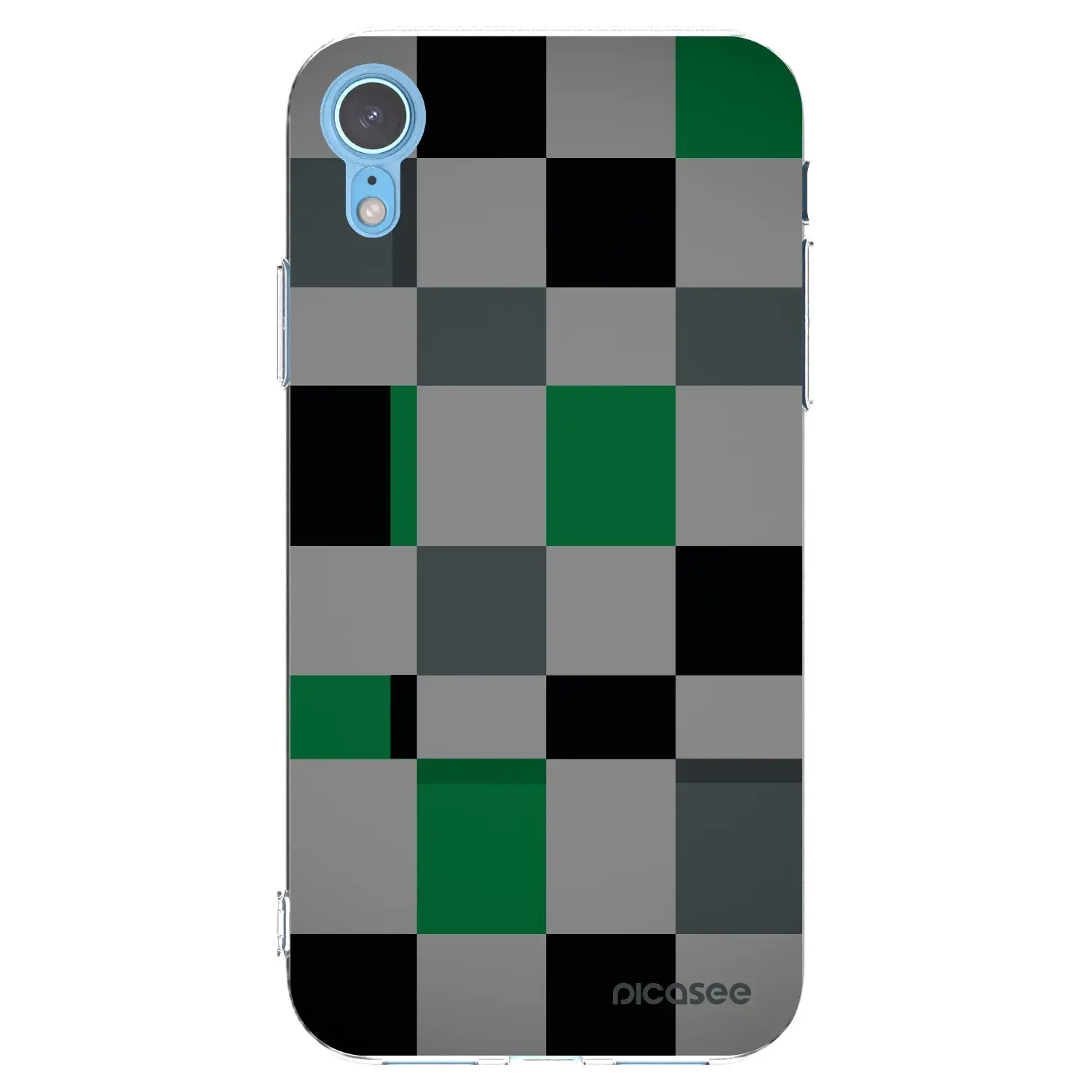Silikonový průhledný obal pro Apple iPhone XR - Block Grid