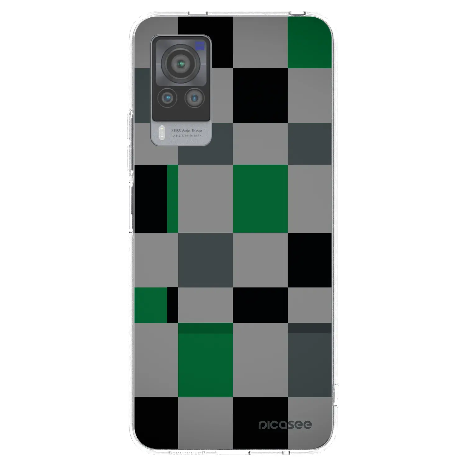 Silikonový průhledný obal pro Vivo X60 Pro 5G - Block Grid