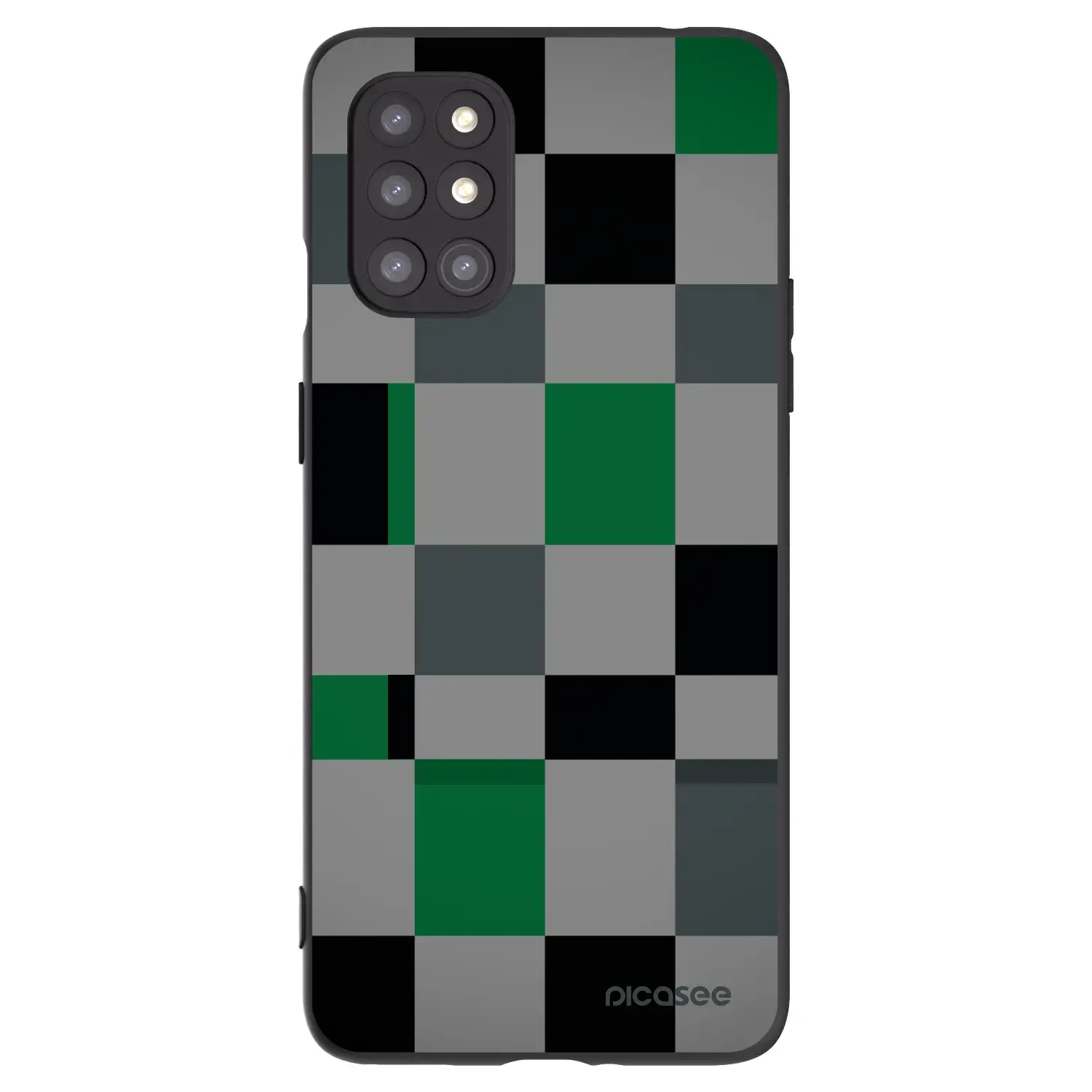 Silikonový černý obal pro OnePlus 8T - Block Grid