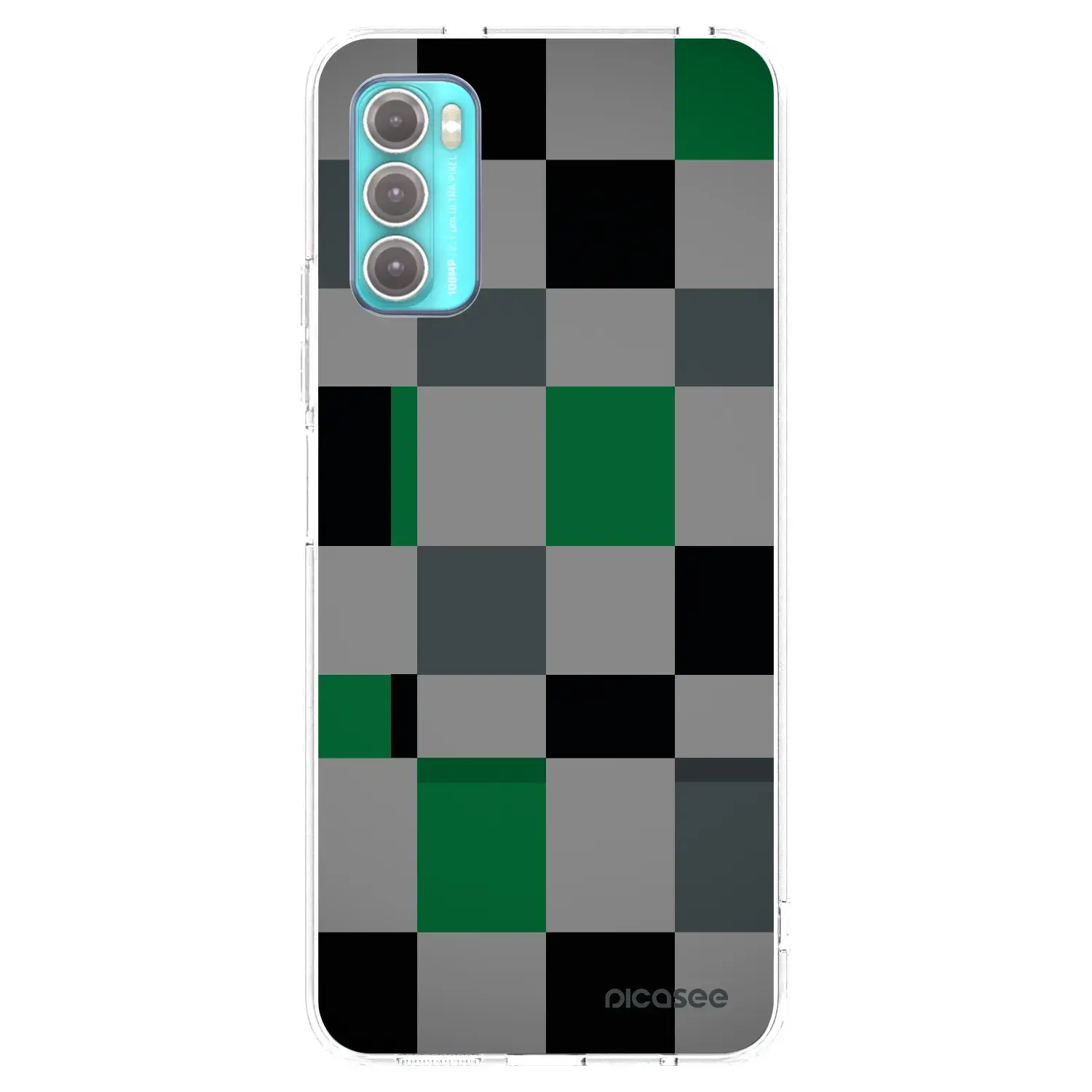 Silikonový průhledný obal pro Motorola Moto G60 - Block Grid