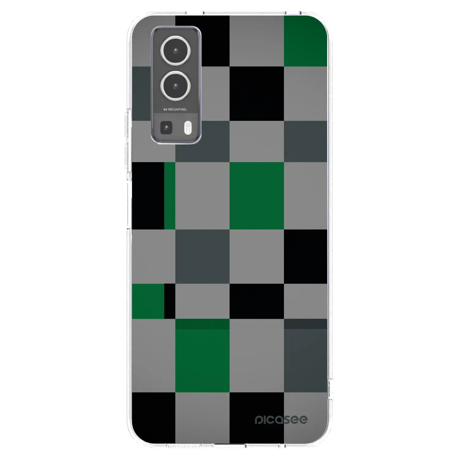 Silikonový průhledný obal pro Vivo Y72 5G - Block Grid