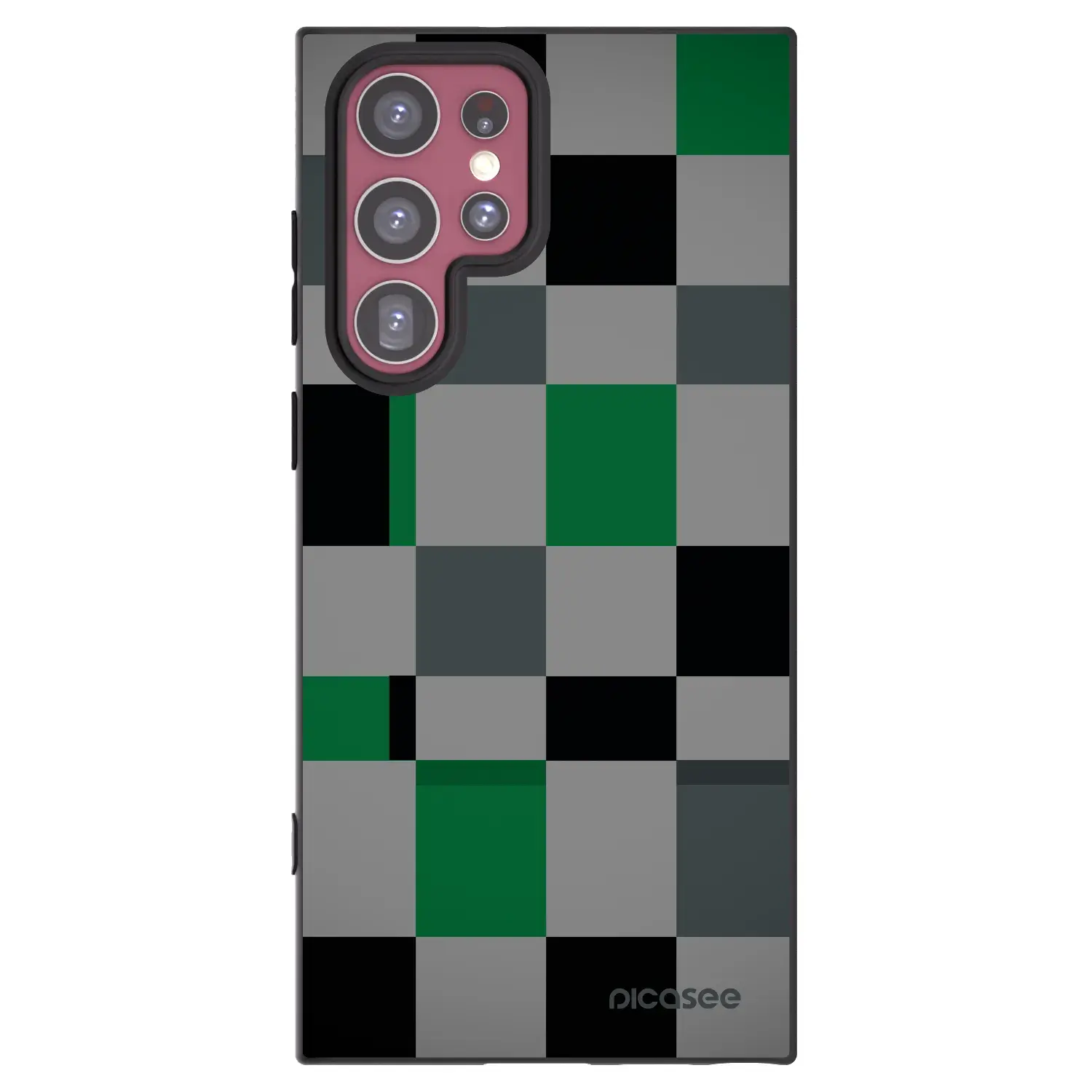Silikonový černý obal pro Samsung Galaxy S22 Ultra 5G - Block Grid