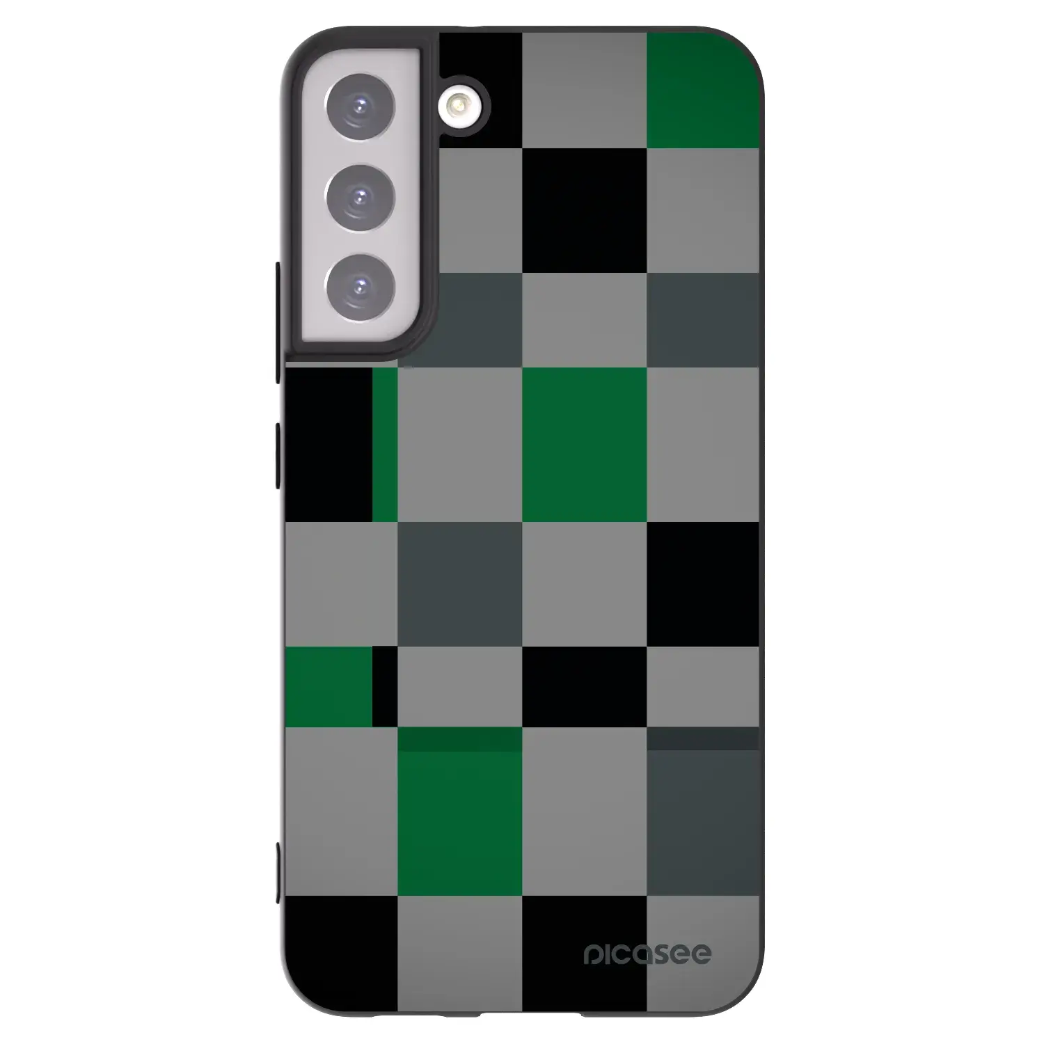 Silikonový černý obal pro Samsung Galaxy S22+ 5G - Block Grid