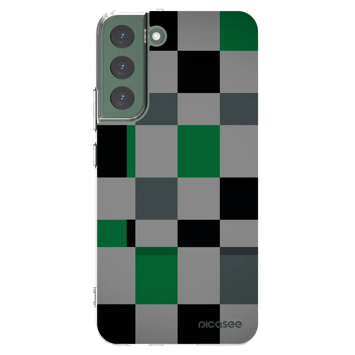 Silikonový průhledný obal pro Samsung Galaxy S22+ 5G - Block Grid