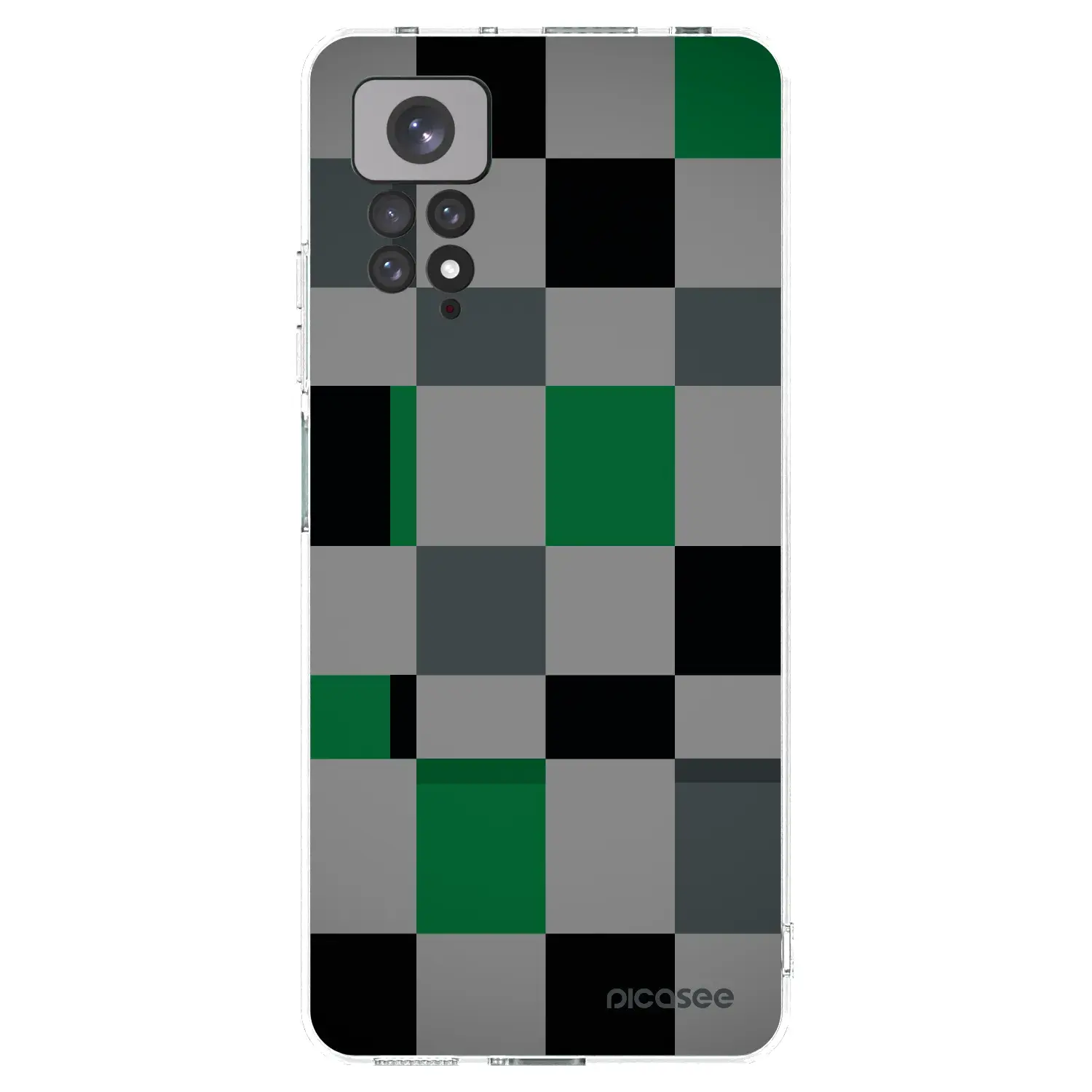 Silikonový průhledný obal pro Xiaomi Redmi Note 11 - Block Grid