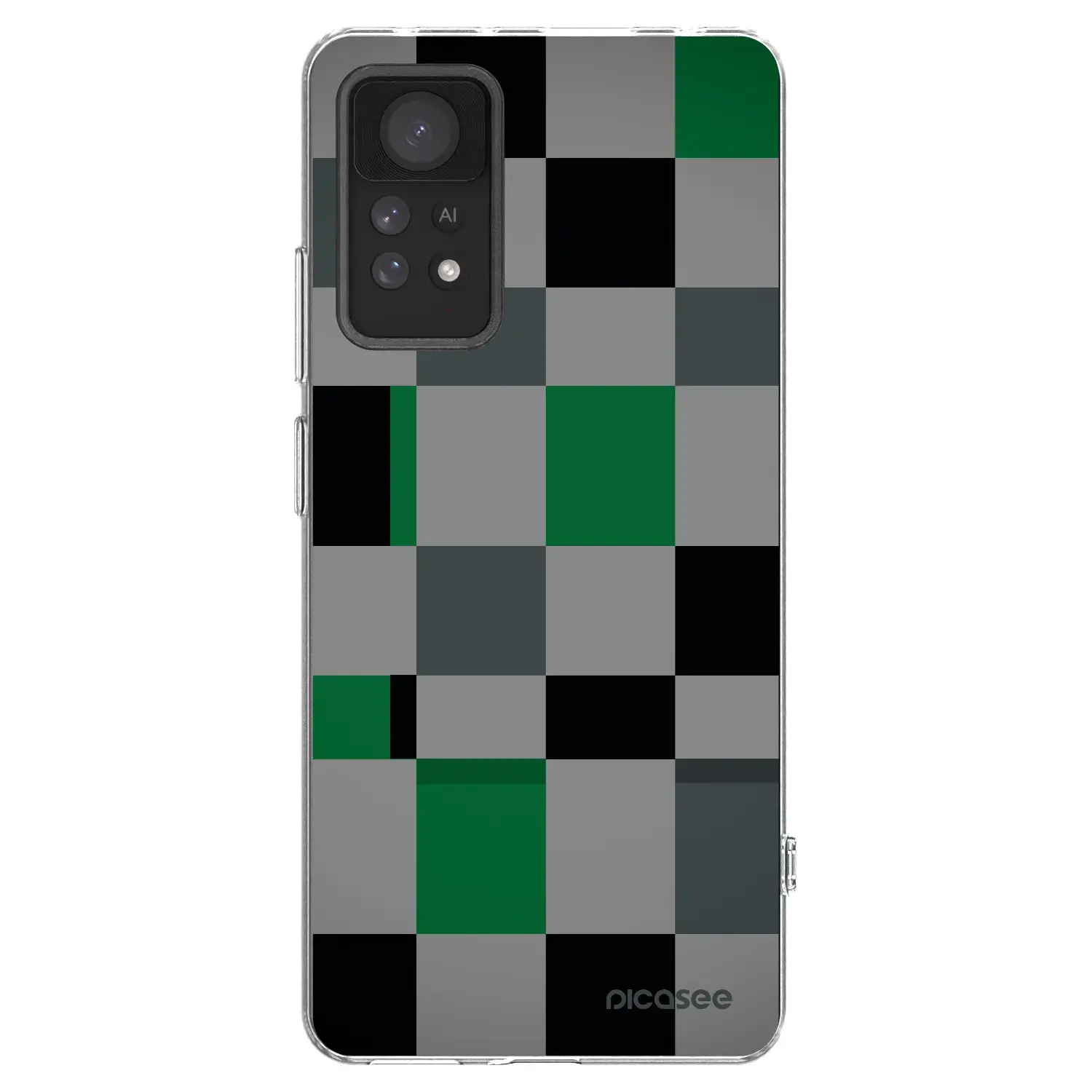 Silikonový průhledný obal pro Xiaomi Redmi Note 11 Pro - Block Grid