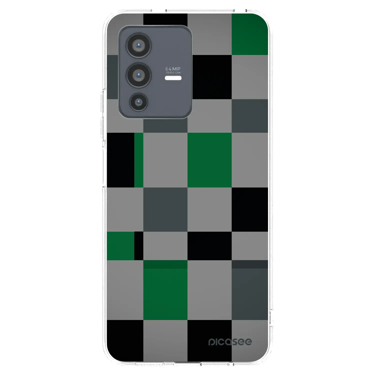 Silikonový průhledný obal pro Vivo V23 5G - Block Grid