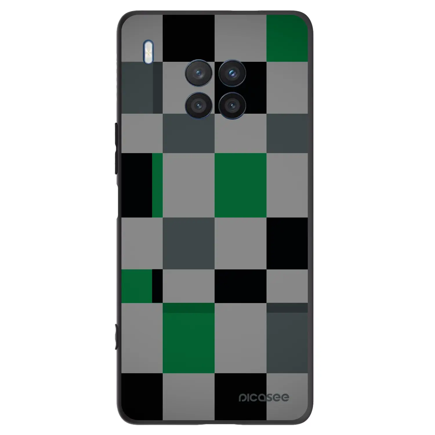 Silikonový černý obal pro Honor 50 Lite - Block Grid
