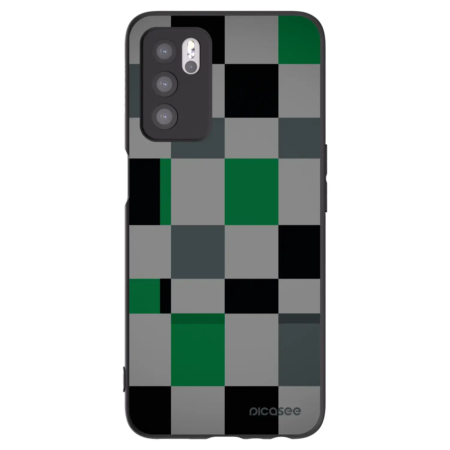 Silikonový černý obal pro OPPO A16 - Block Grid