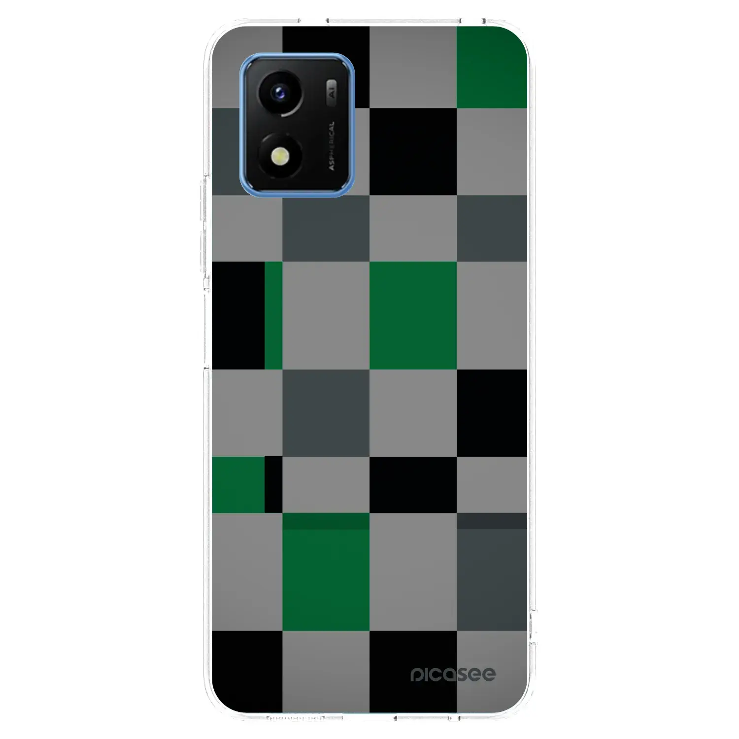 Silikonový průhledný obal pro Vivo Y01 - Block Grid