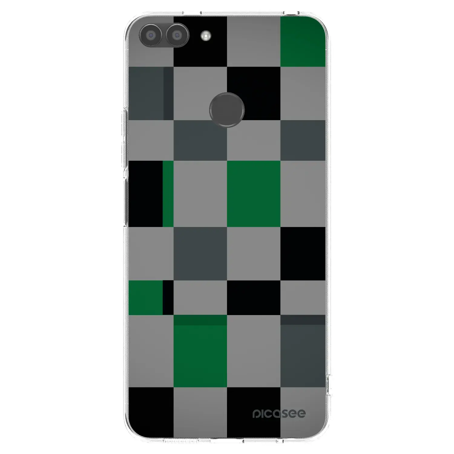 Silikonový průhledný obal pro Huawei P Smart - Block Grid
