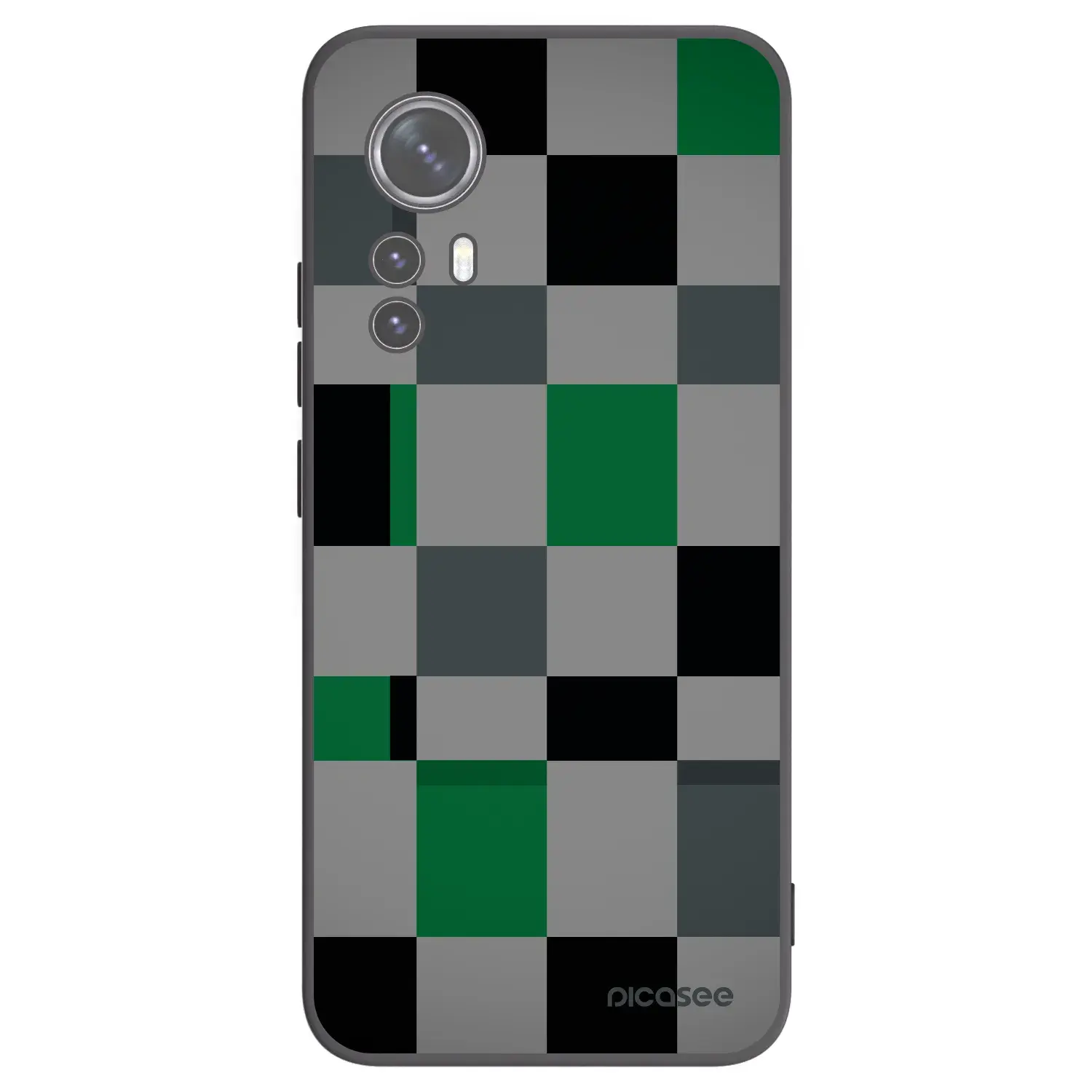 Silikonový černý obal pro Xiaomi 12X - Block Grid