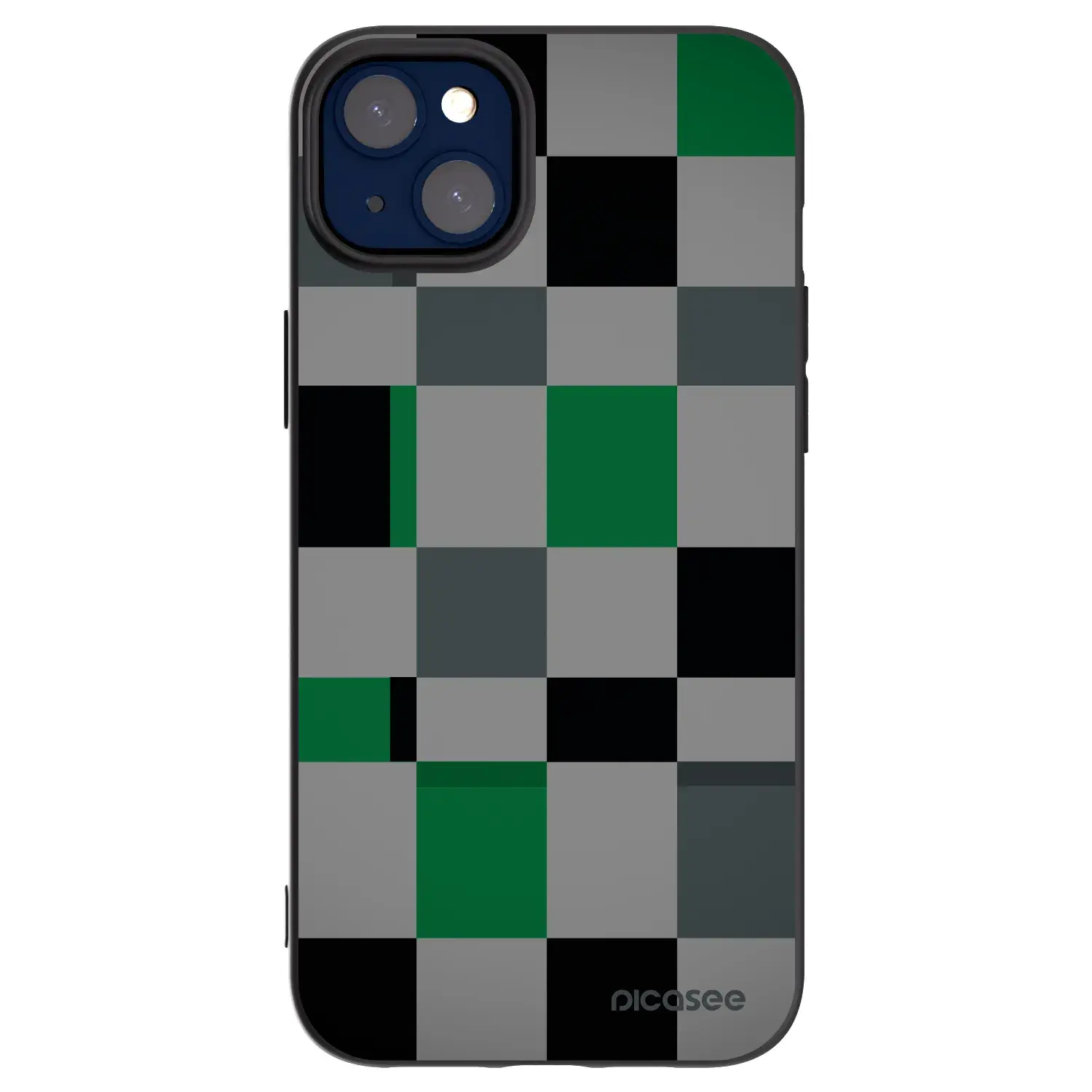 Silikonový černý obal pro Apple iPhone 14 Plus - Block Grid