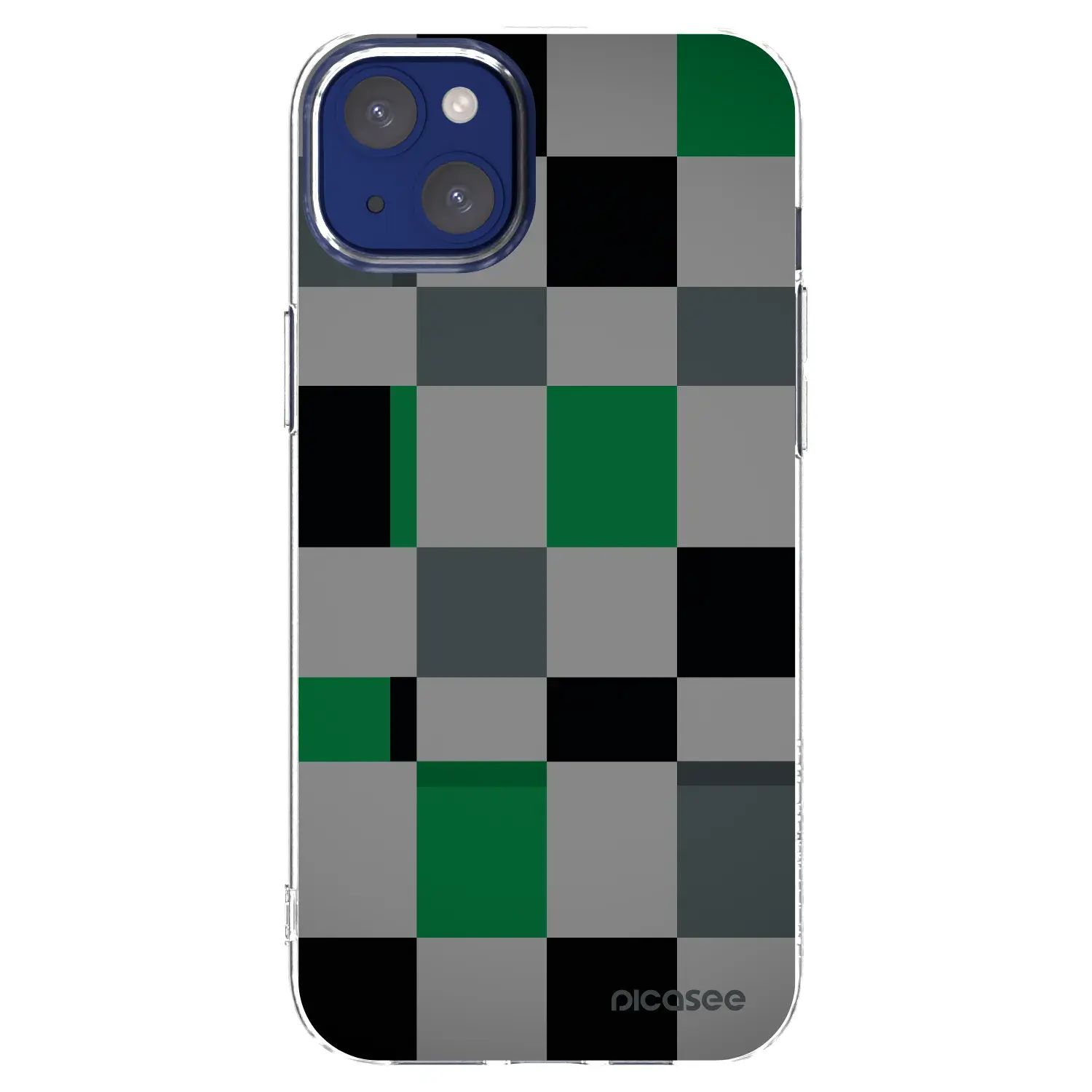 Silikonový průhledný obal pro Apple iPhone 14 Plus - Block Grid