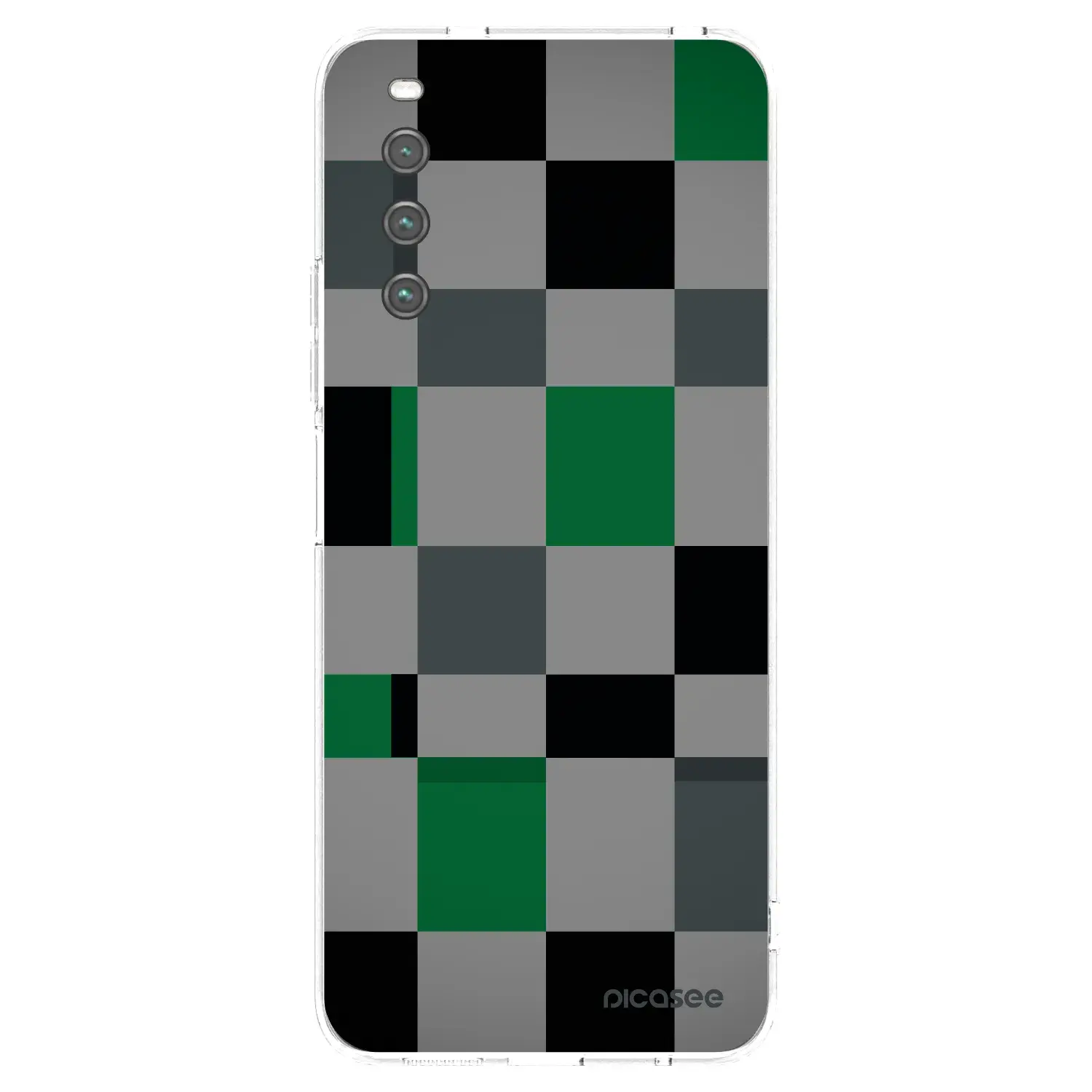 Silikonový průhledný obal pro Sony Xperia 10 IV 5G - Block Grid