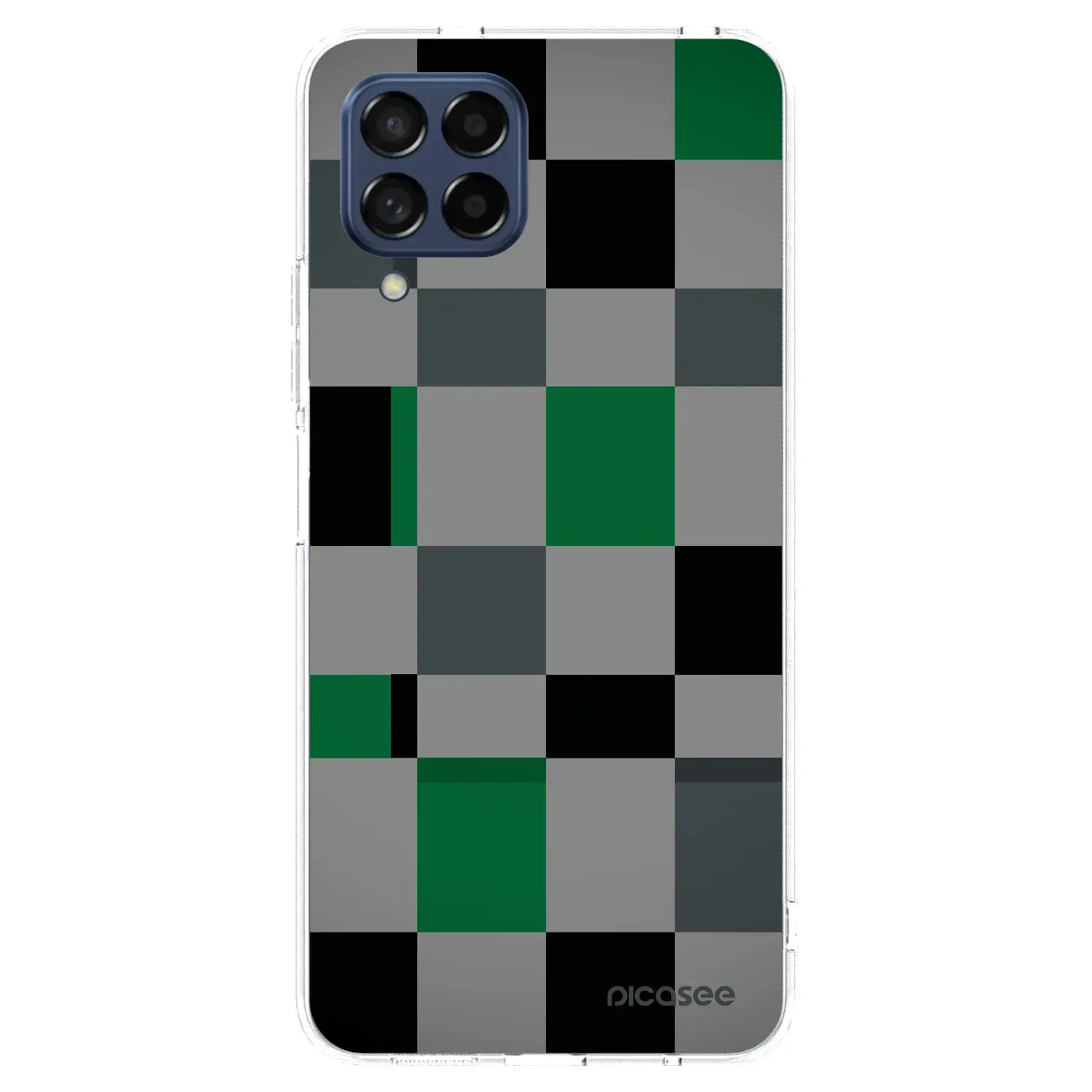 Silikonový průhledný obal pro Samsung Galaxy M53 5G - Block Grid