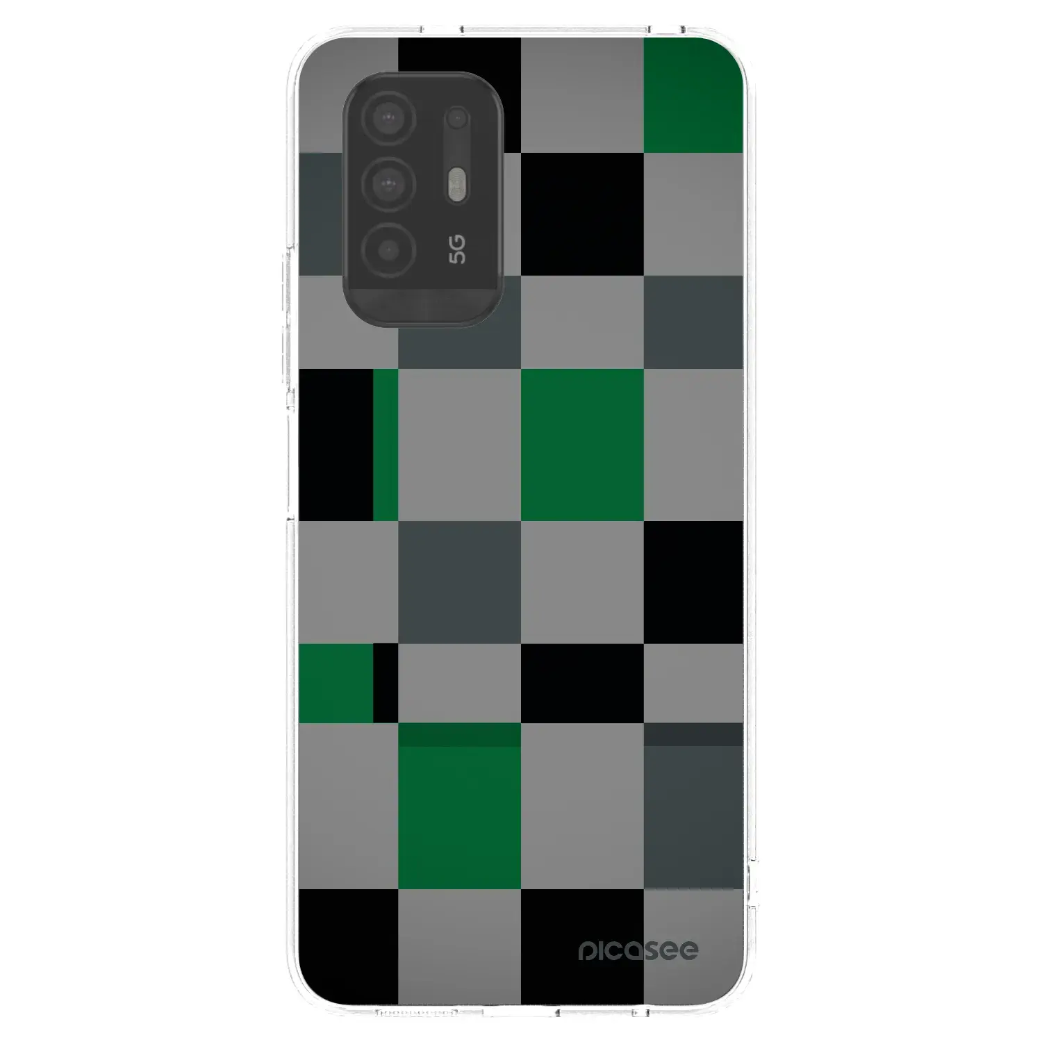 Silikonový průhledný obal pro OPPO A94 5G - Block Grid