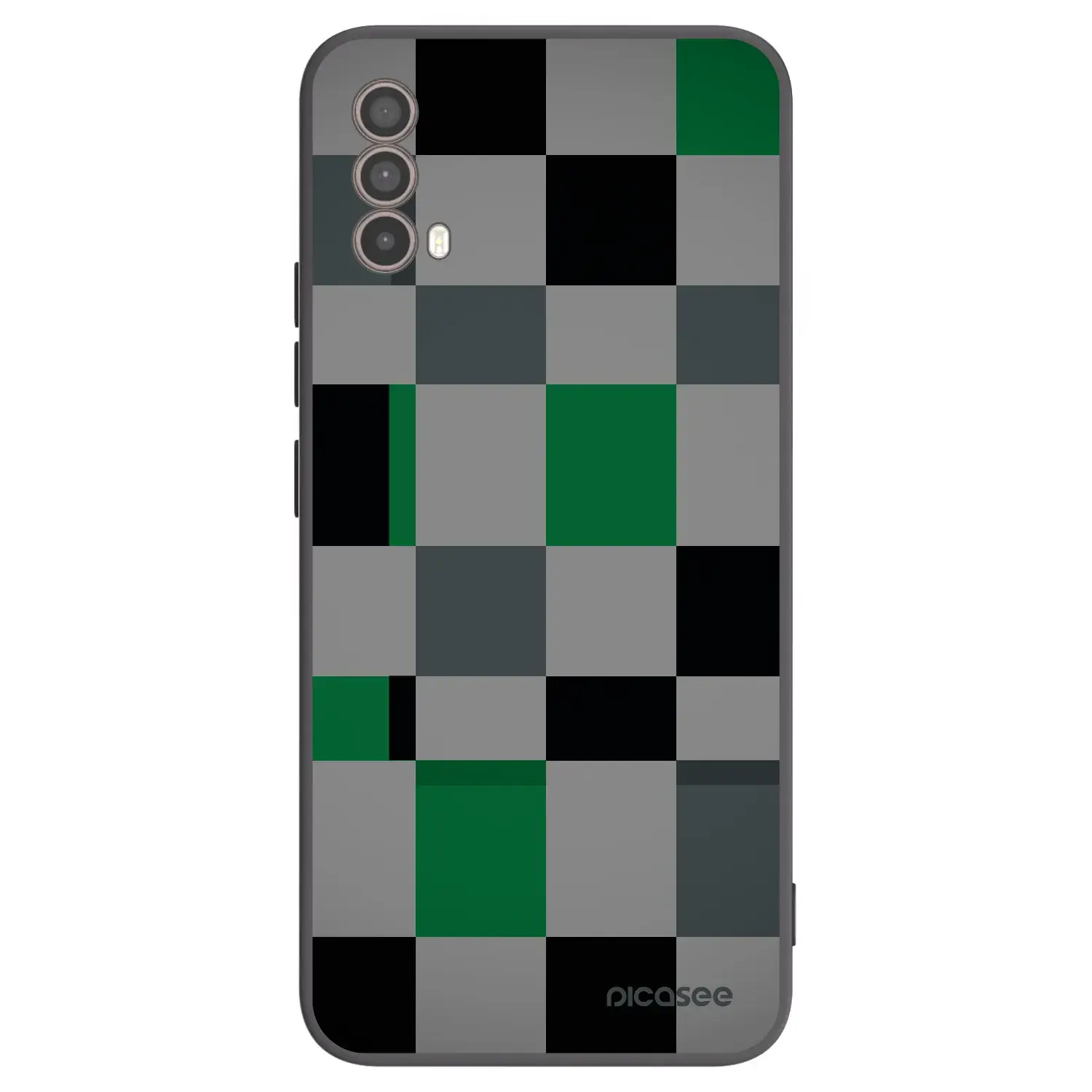 Silikonový černý obal pro Motorola Moto E40 - Block Grid