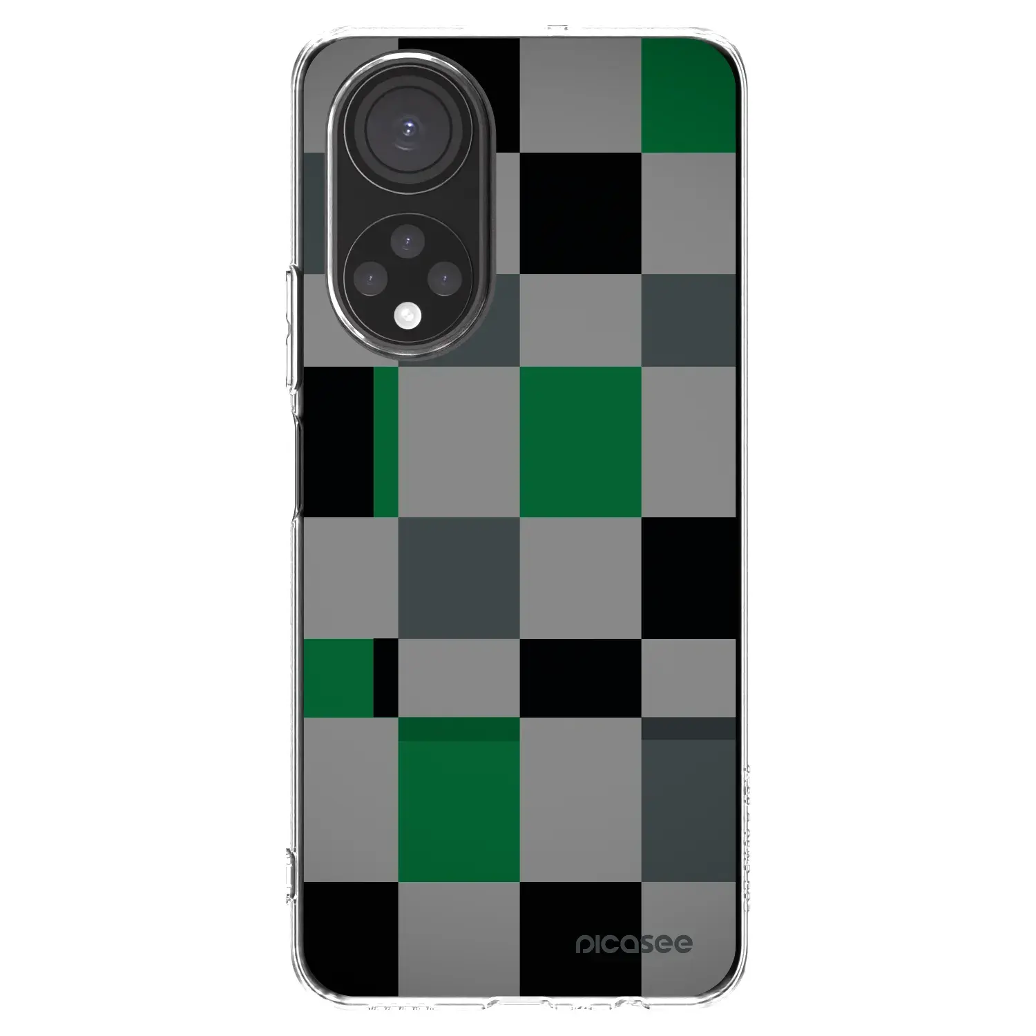 Silikonový průhledný obal pro Honor X7 - Block Grid
