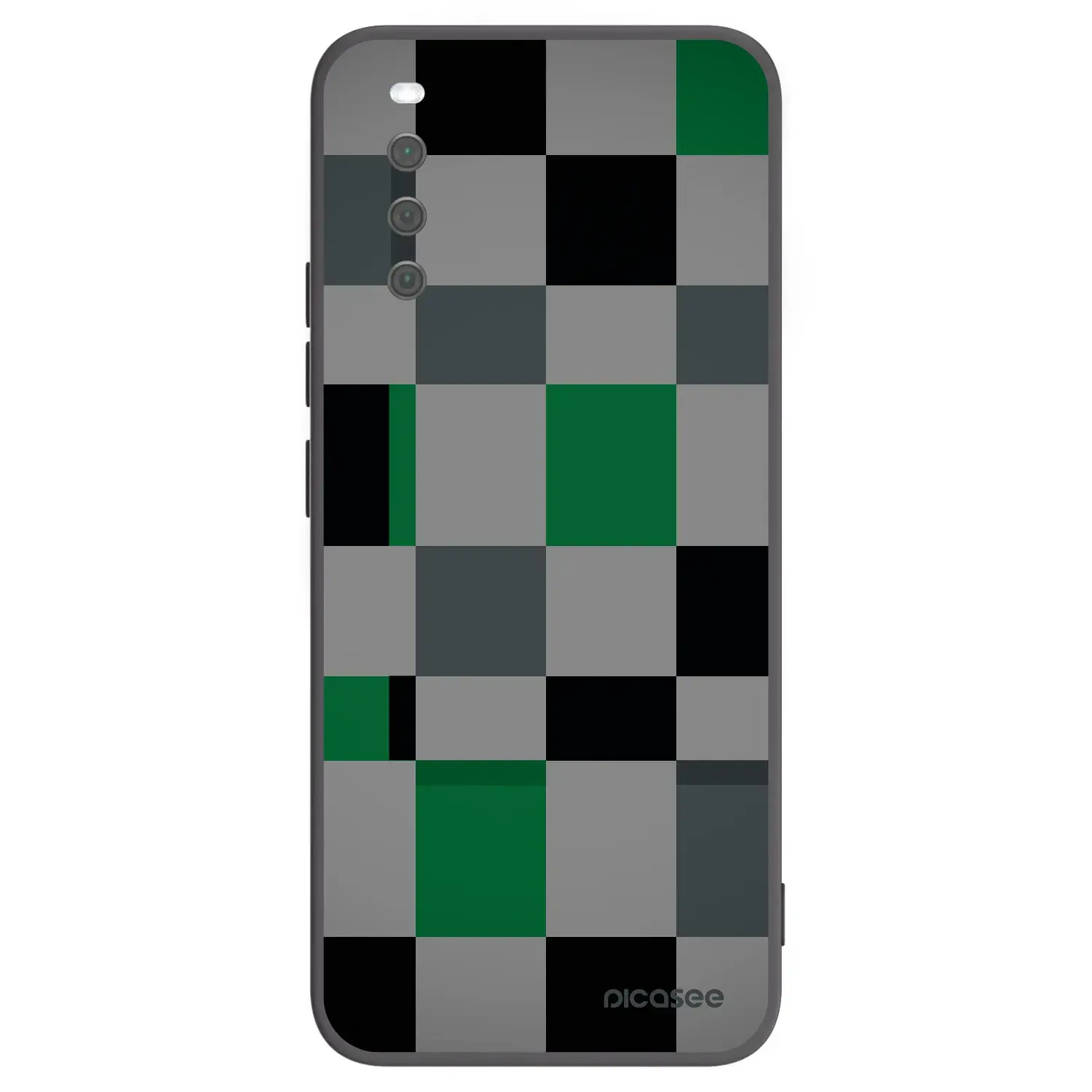 Silikonový černý obal pro Sony Xperia 10 III - Block Grid