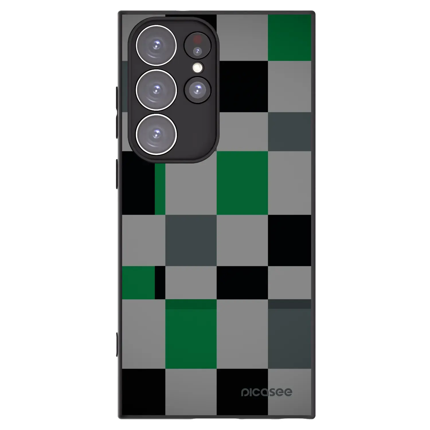 Silikonový černý obal pro Samsung Galaxy S23 Ultra 5G - Block Grid