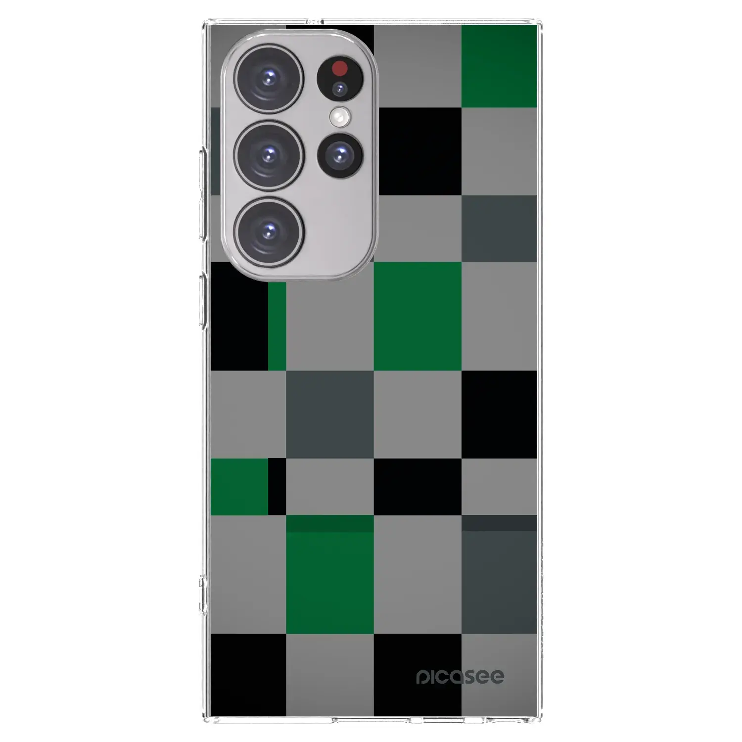 Silikonový průhledný obal pro Samsung Galaxy S23 Ultra 5G - Block Grid