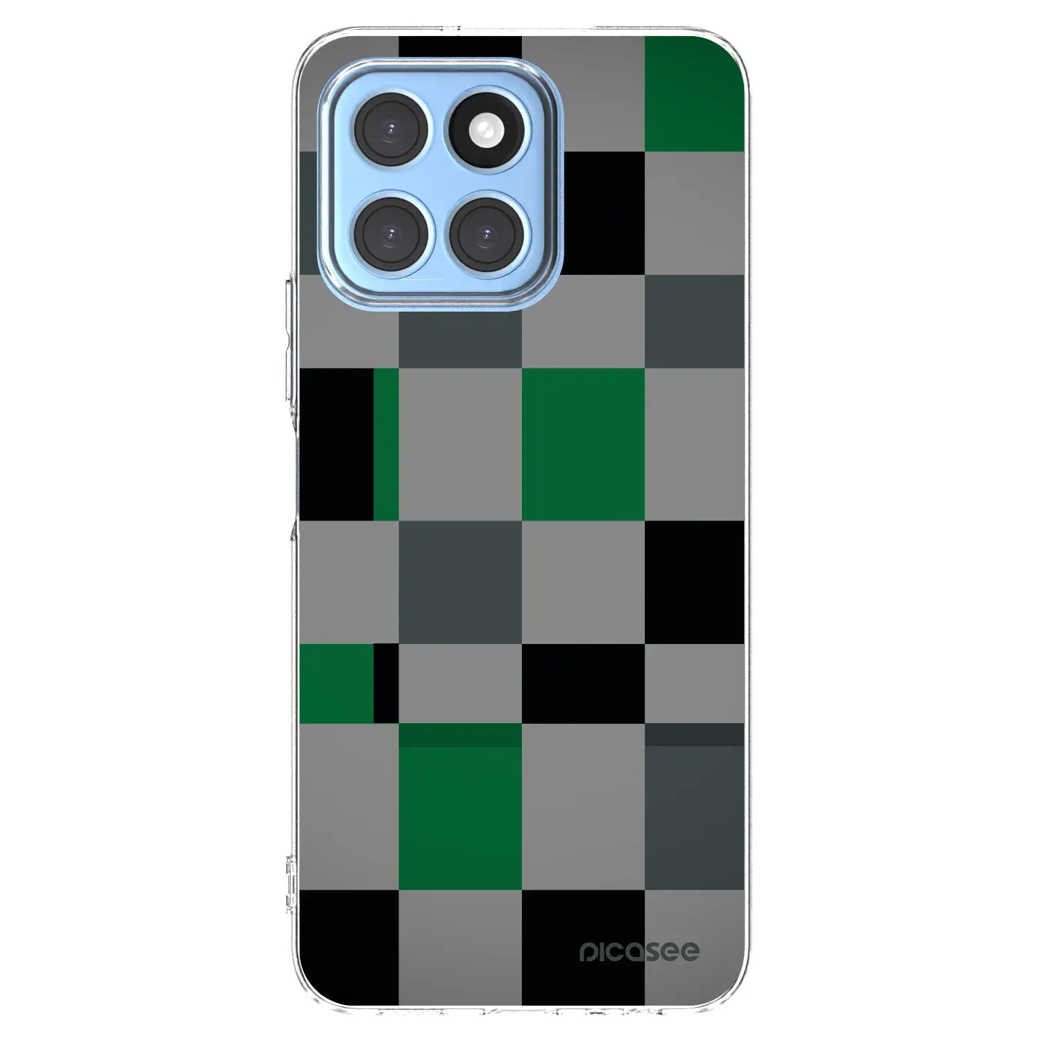 Silikonový průhledný obal pro Honor X8 5G - Block Grid