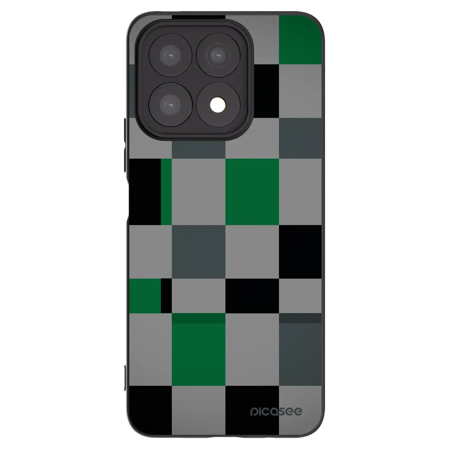 Silikonový černý obal pro Honor X8a - Block Grid