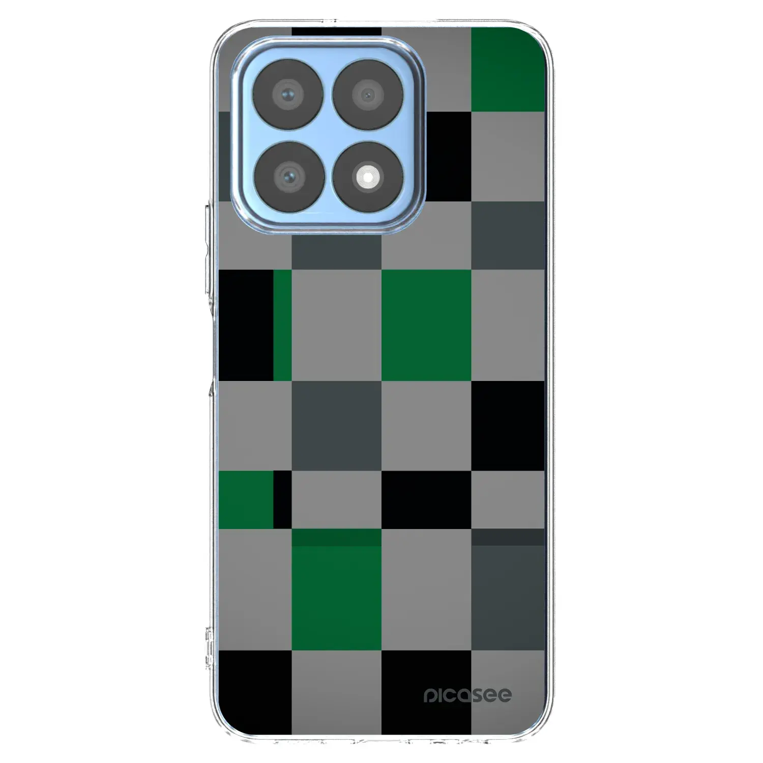 Silikonový průhledný obal pro Honor X8a - Block Grid