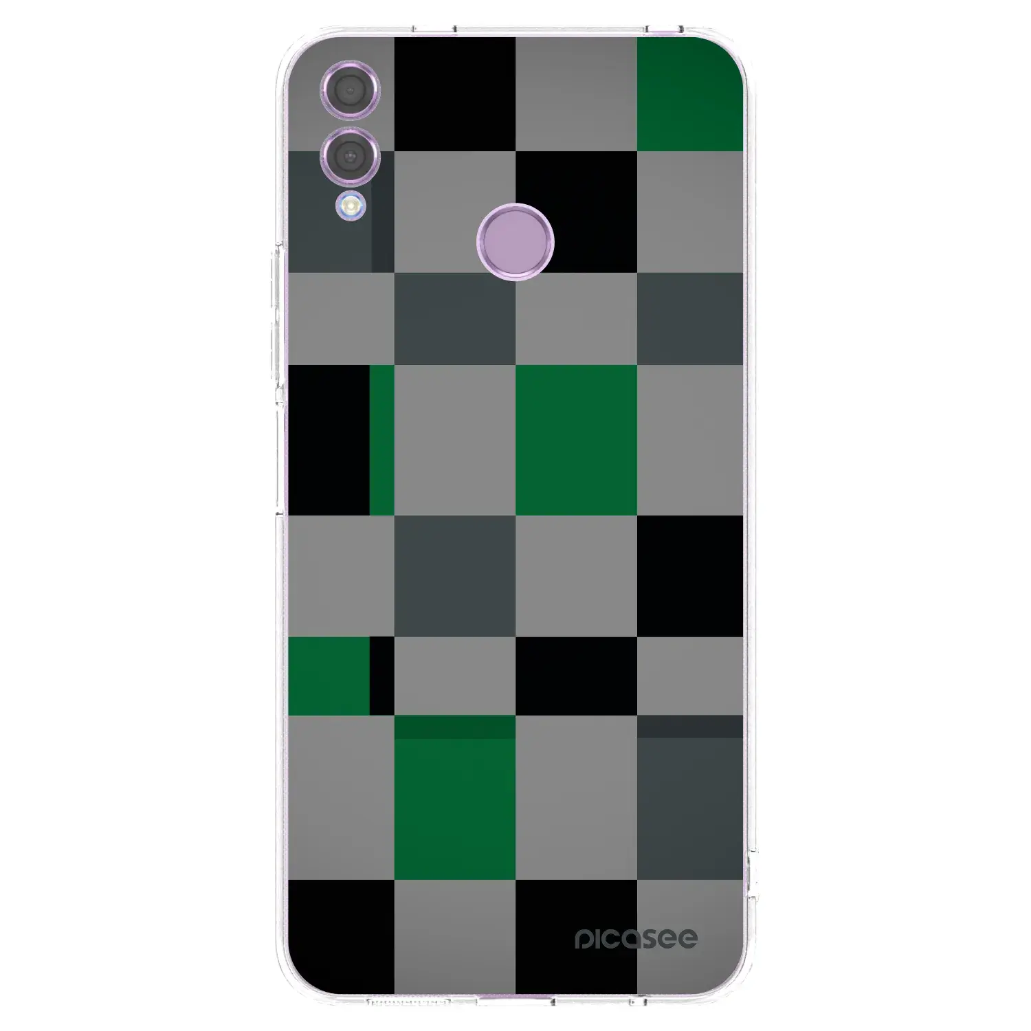 Silikonový průhledný obal pro Honor 8X - Block Grid