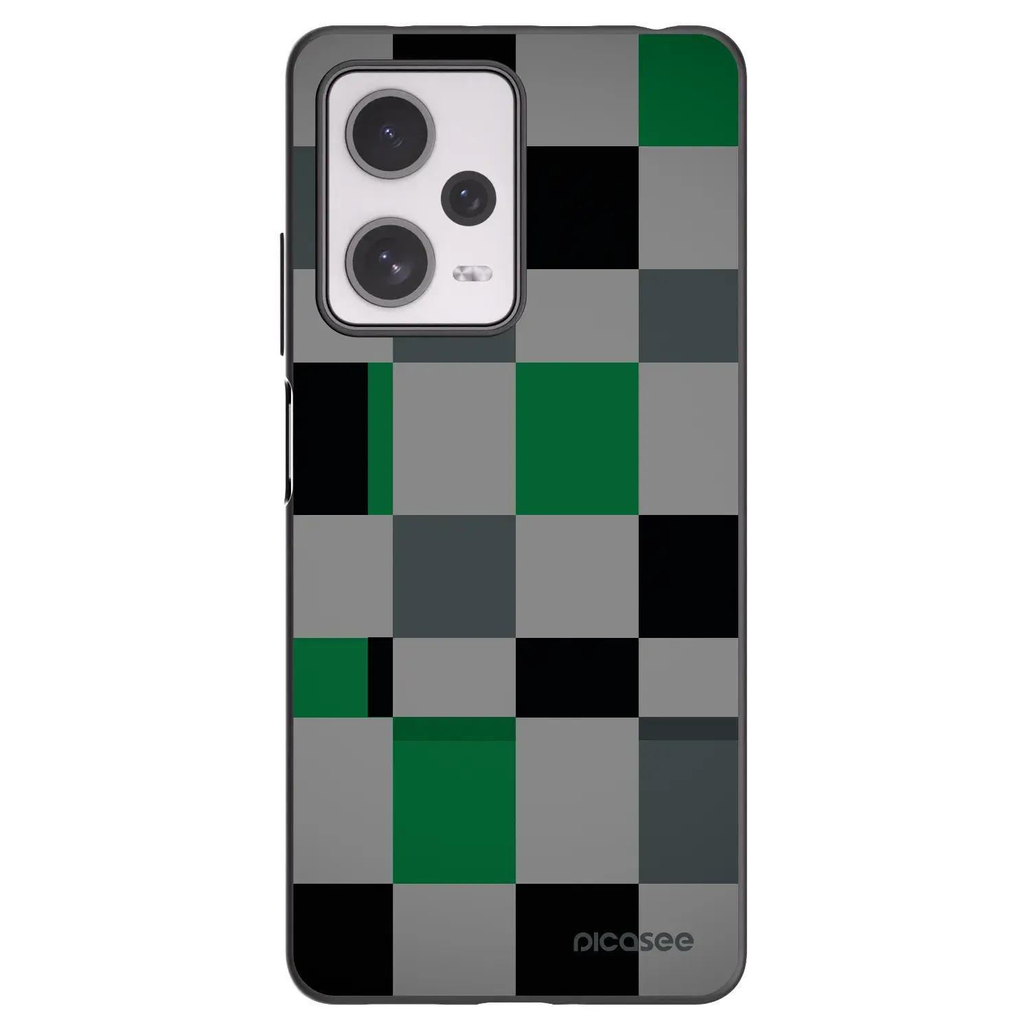 Silikonový černý obal pro Xiaomi Redmi Note 12 Pro+ 5G - Block Grid