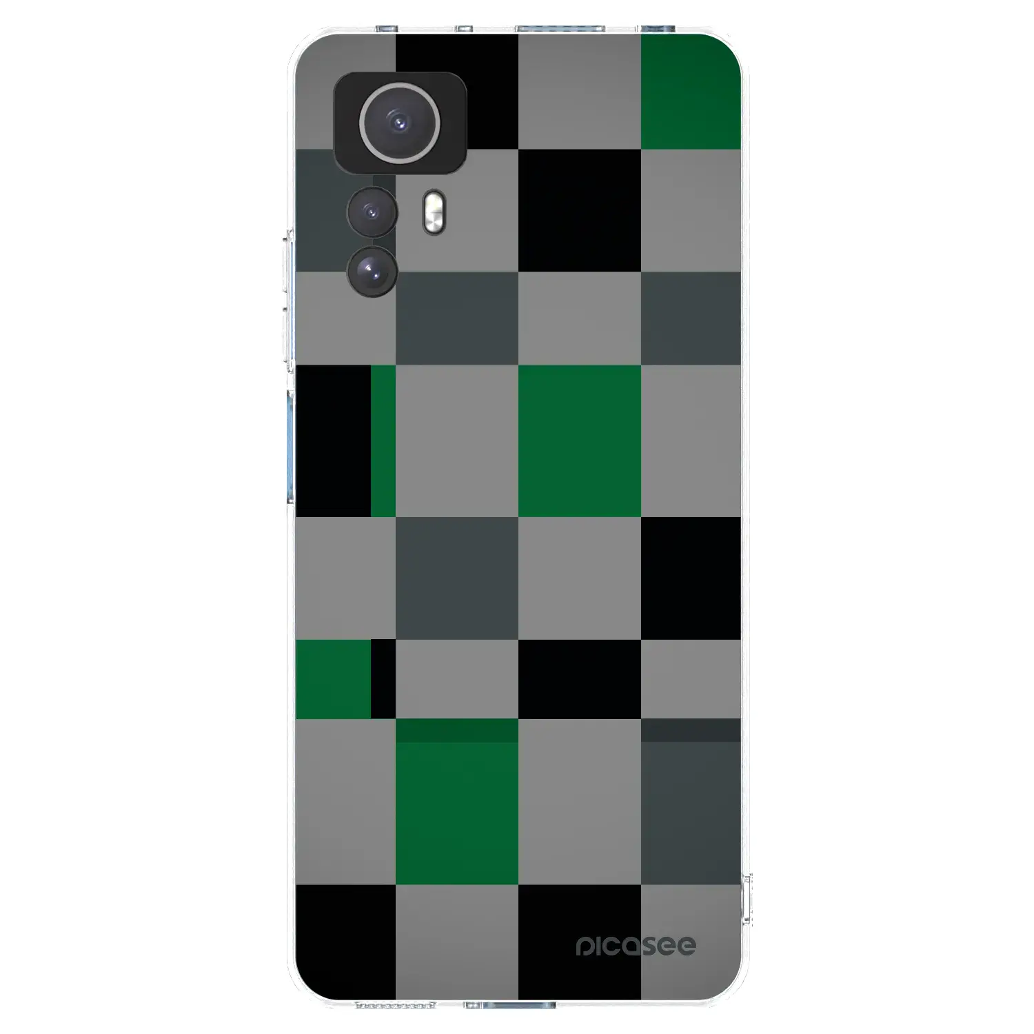 Silikonový průhledný obal pro Xiaomi Redmi Note 12S - Block Grid