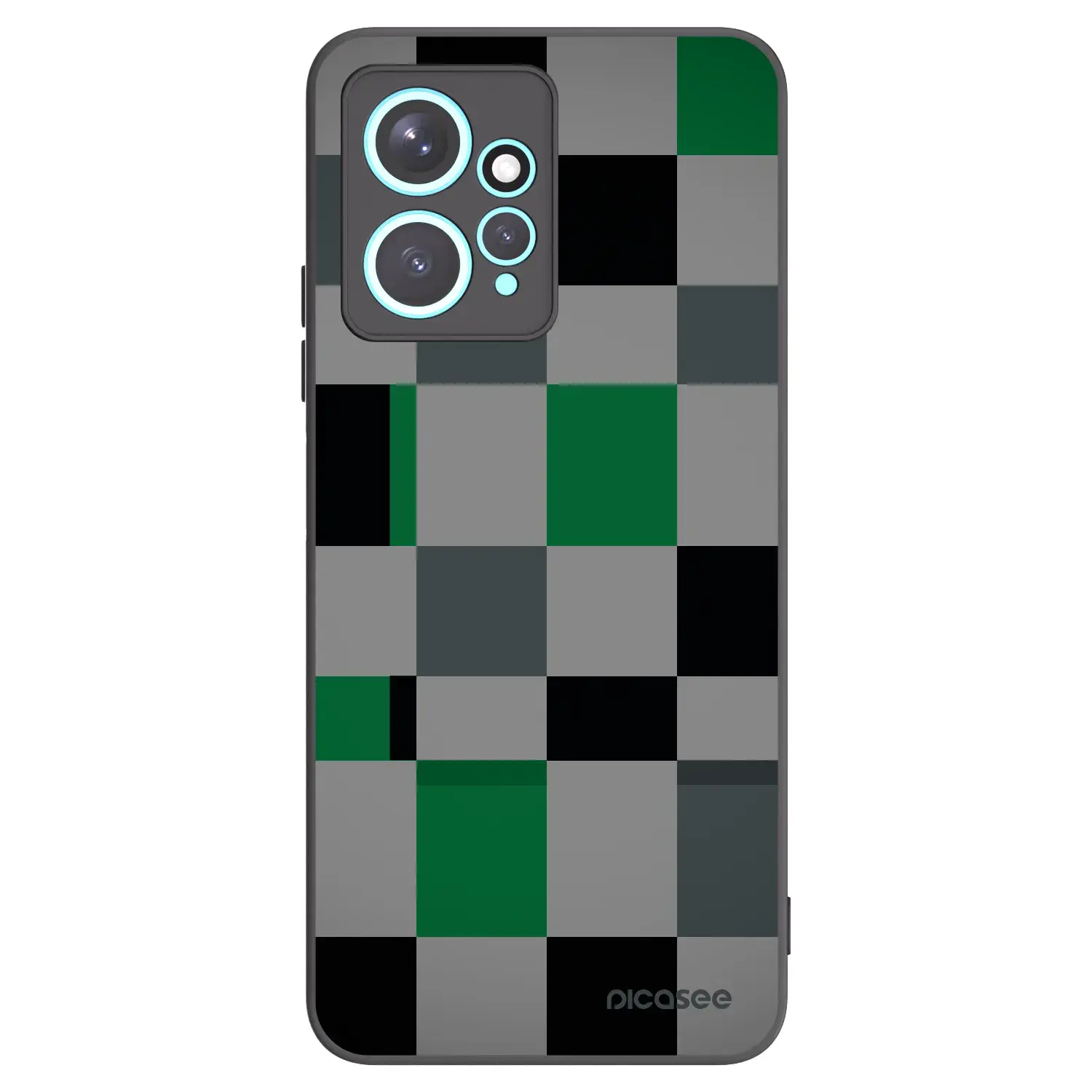 Silikonový černý obal pro Xiaomi Redmi Note 12 4G - Block Grid