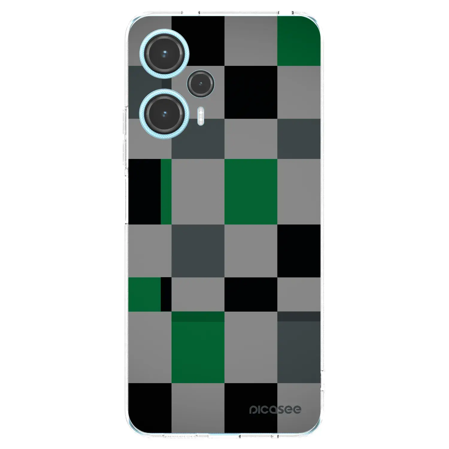 Silikonový průhledný obal pro Xiaomi Poco F5 - Block Grid