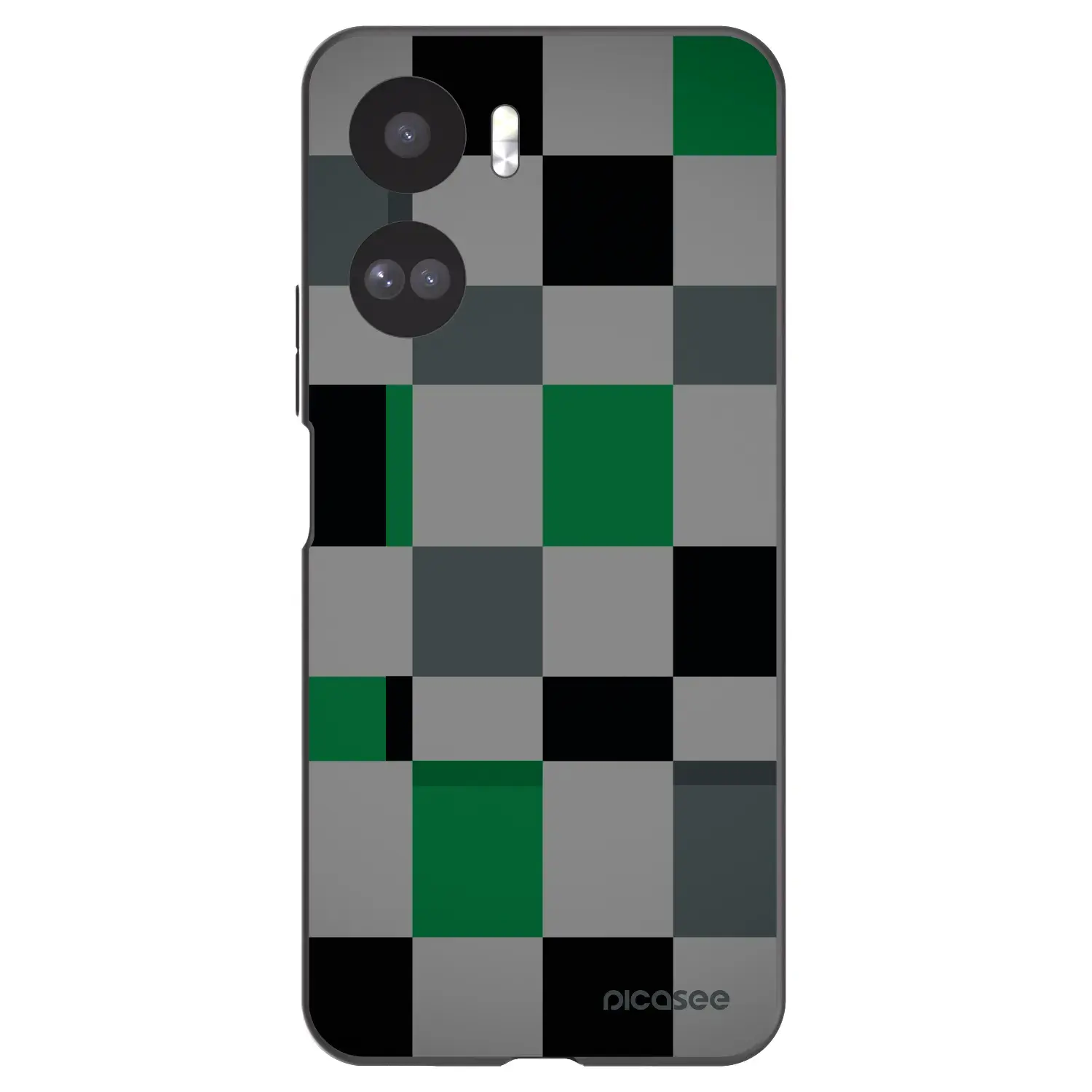 Silikonový černý obal pro Honor 90 Lite 5G - Block Grid