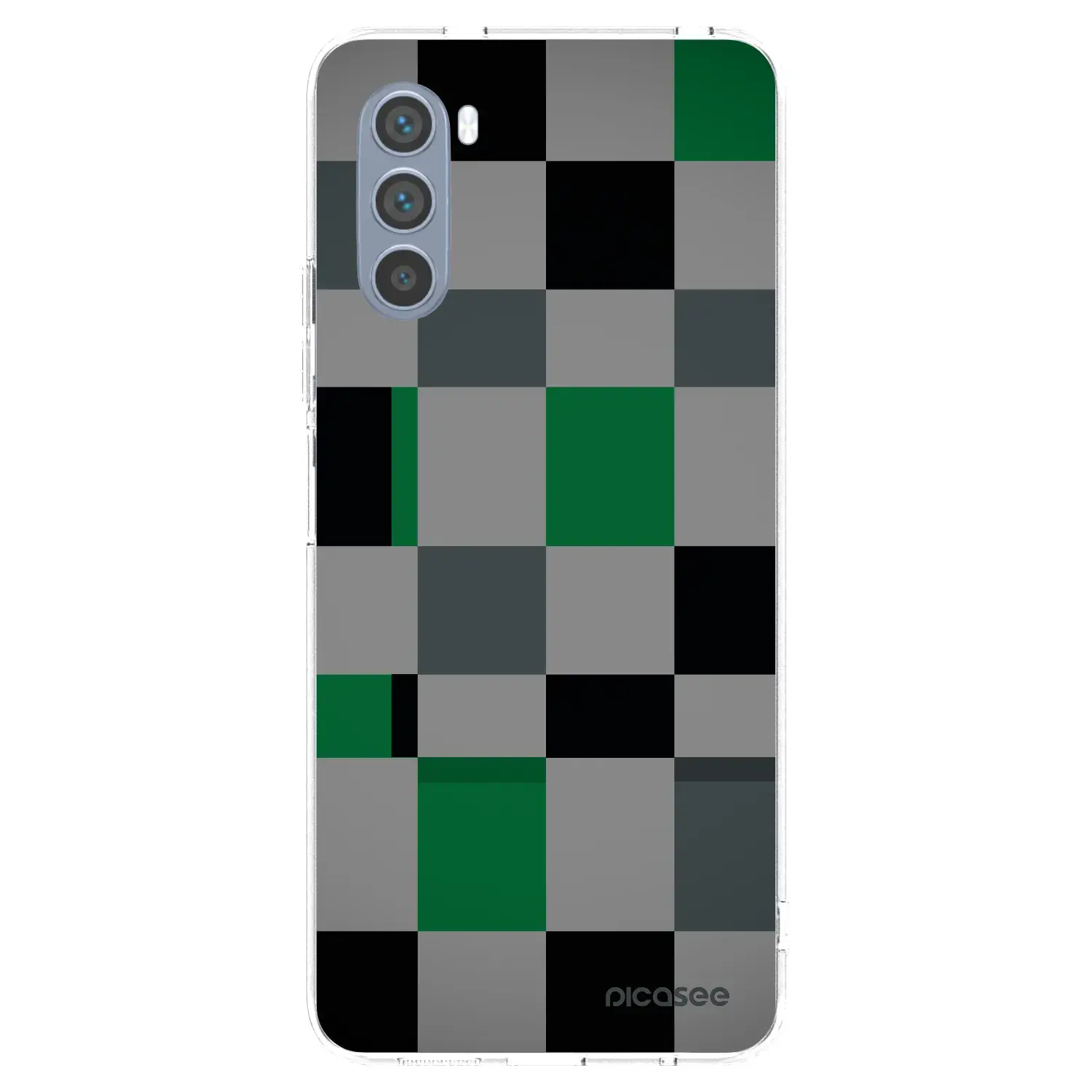 Silikonový průhledný obal pro Motorola Moto G62 - Block Grid