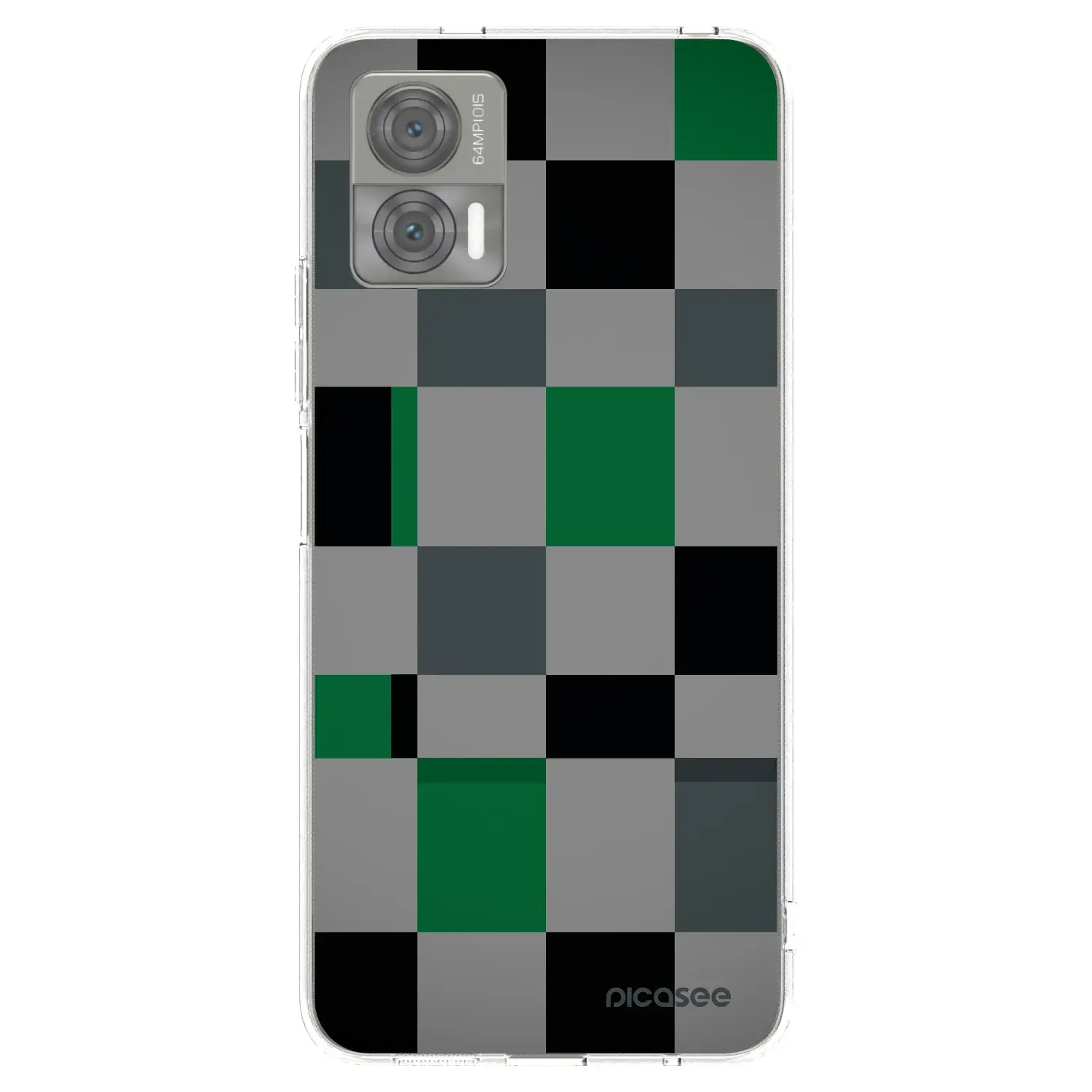 Silikonový průhledný obal pro Motorola Edge 30 Neo - Block Grid