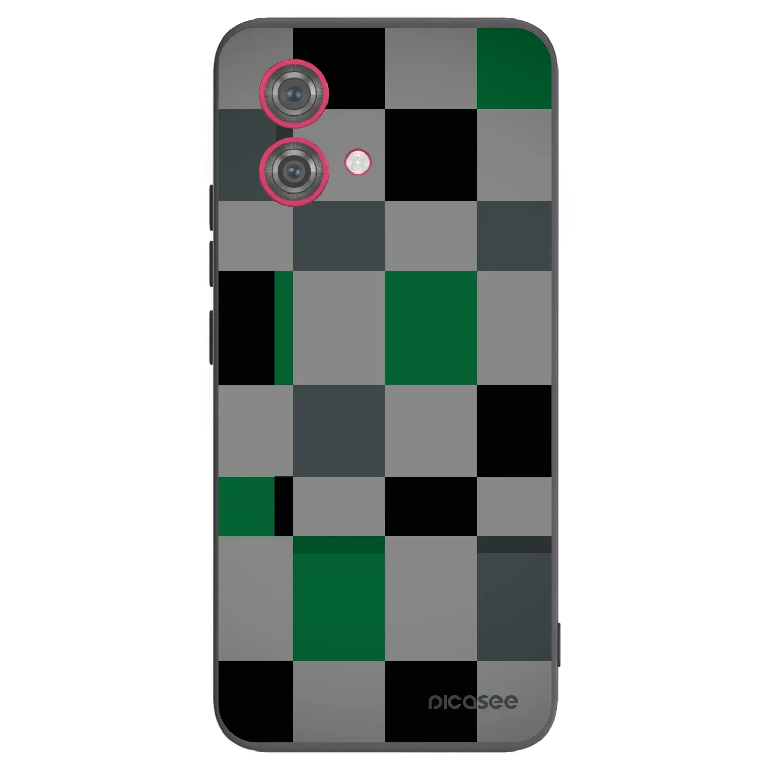 Silikonový černý obal pro Motorola Moto G84 5G - Block Grid